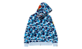 BAPE ABC Camo Shark PONR Full Zip Hoodie Blue 1K30 115 005 BLUE