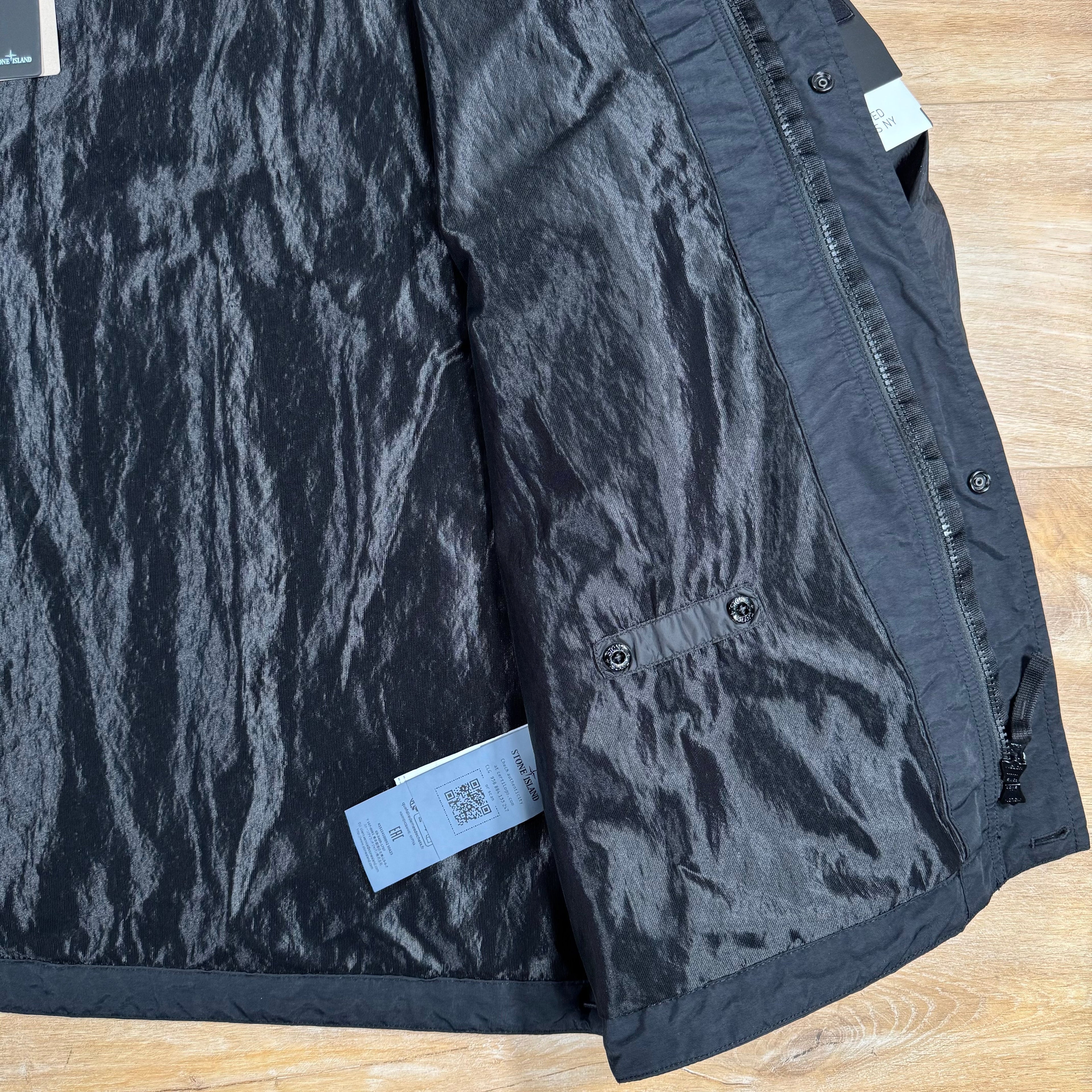 Stone Island Crinkle Reps R-NY Jacket in Black Ironleague