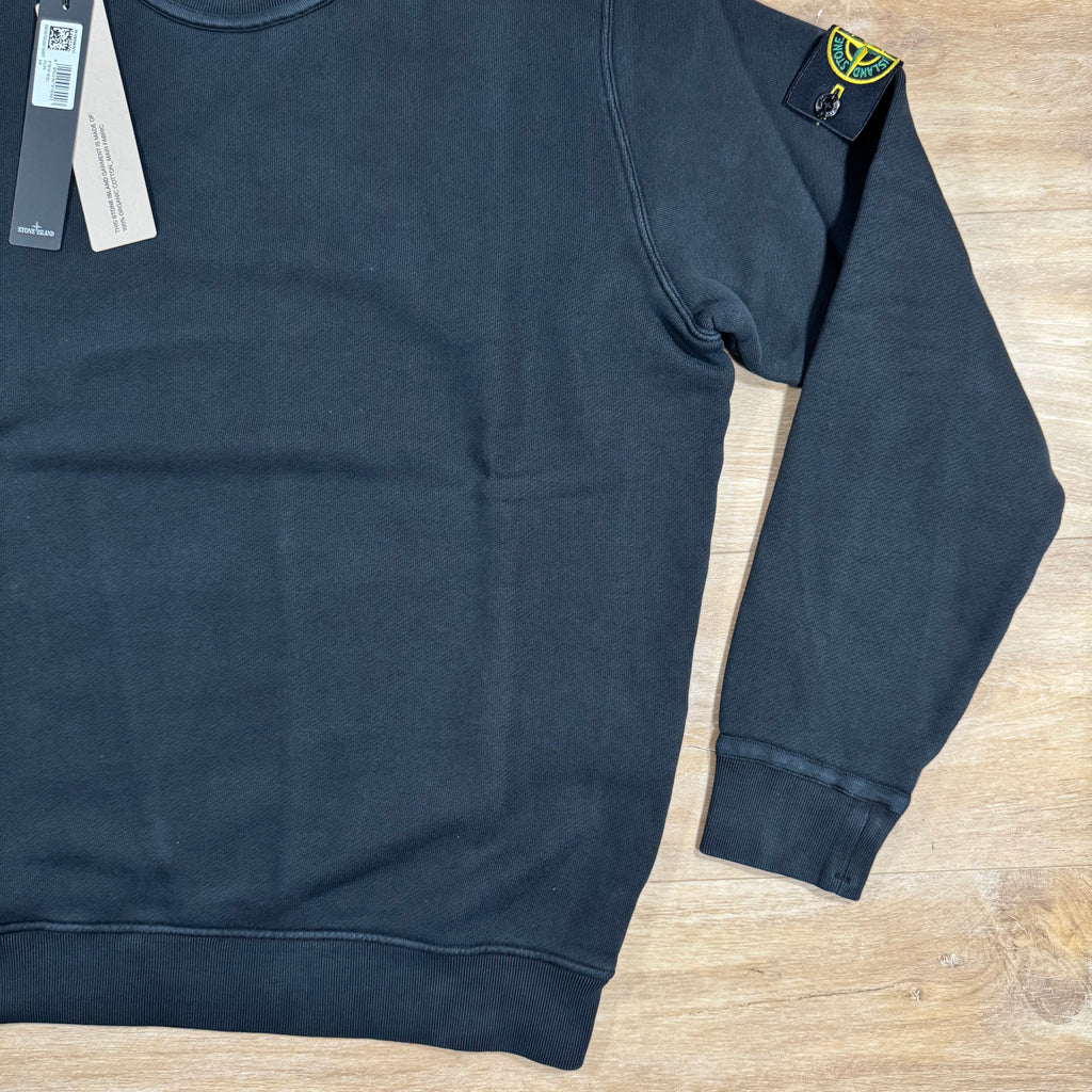 Stone Island Diagonal Fleece Old Effect Sweatshirt in Black Ironleague