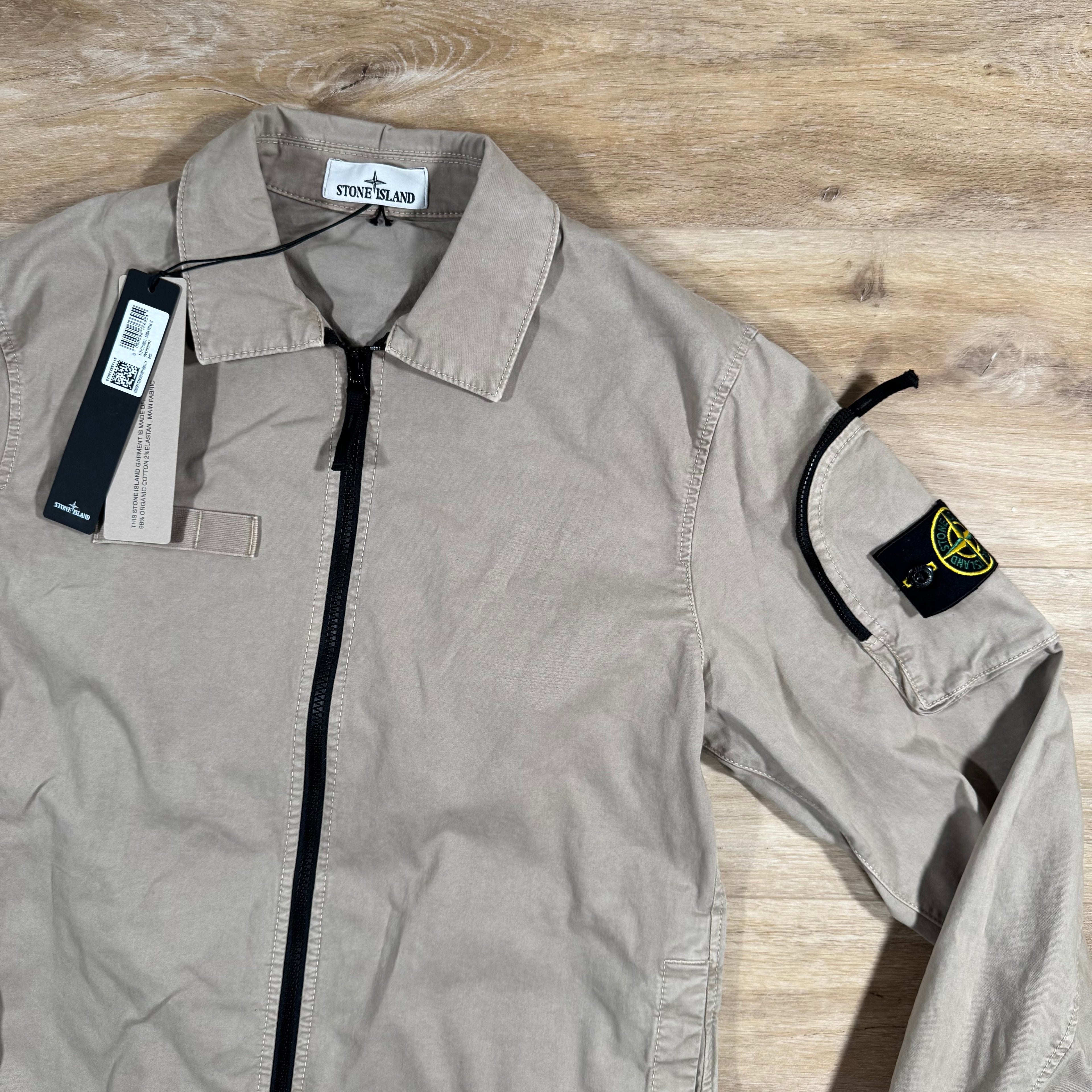 Stone Island Stretch Twill Overshirt in Desert Ironleague