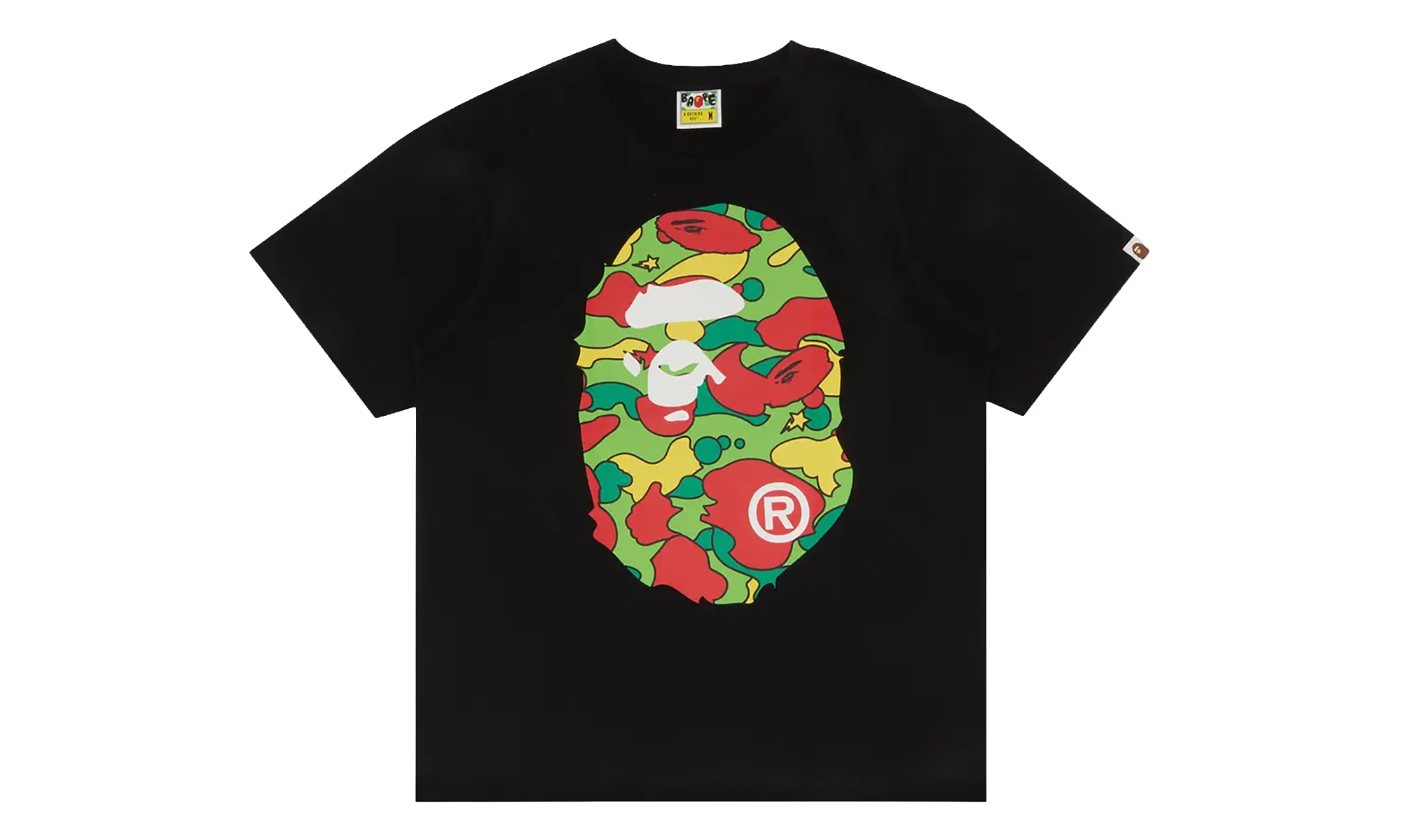 BAPE Sta Camo Big Ape Head Tee Black / Multicolor 1G30 110 029 BLACK MULTICOLOR
