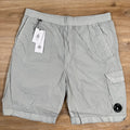 CP Company Chrome-R Cargo Shorts in Blue Fox - Grey Ironleague