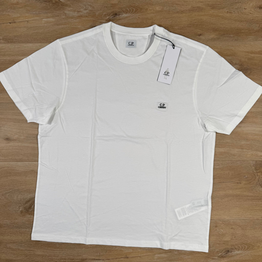 CP Company 30/1 Jersey Logo Patch T-Shirt in Gauze White Ironleague