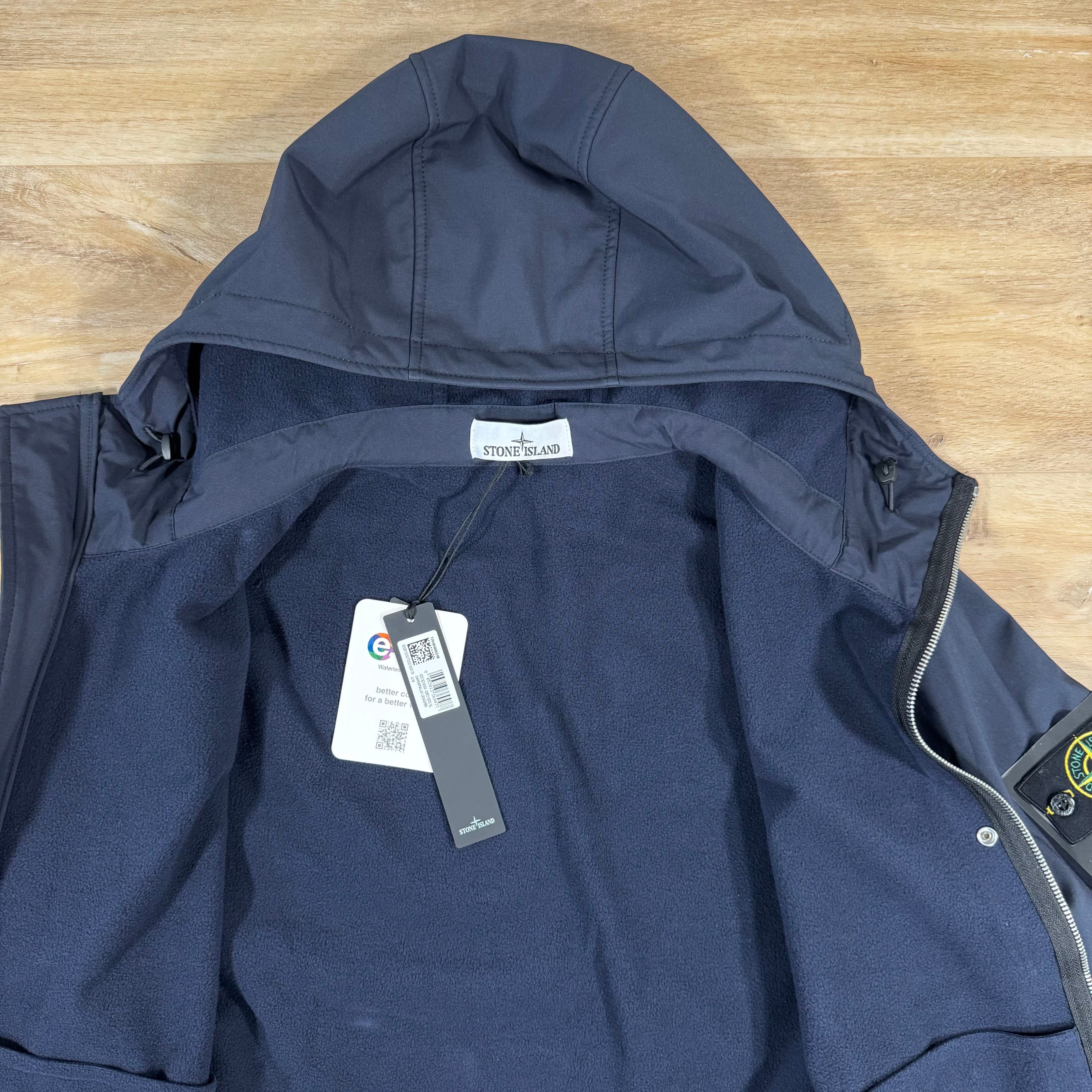 Stone Island Soft Shell-R Jacket in Navy Ironleague