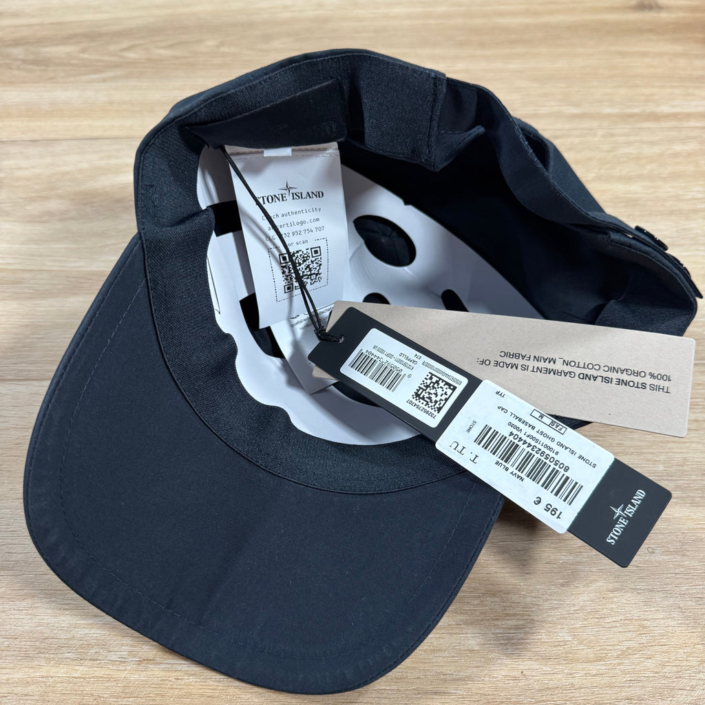 Stone Island Weatherproof Cotton Canvas Ghost Cap in Navy Ironleague