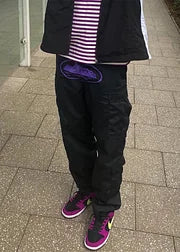 Corteiz Island Cargo Pants - Black/Purple Ironleague