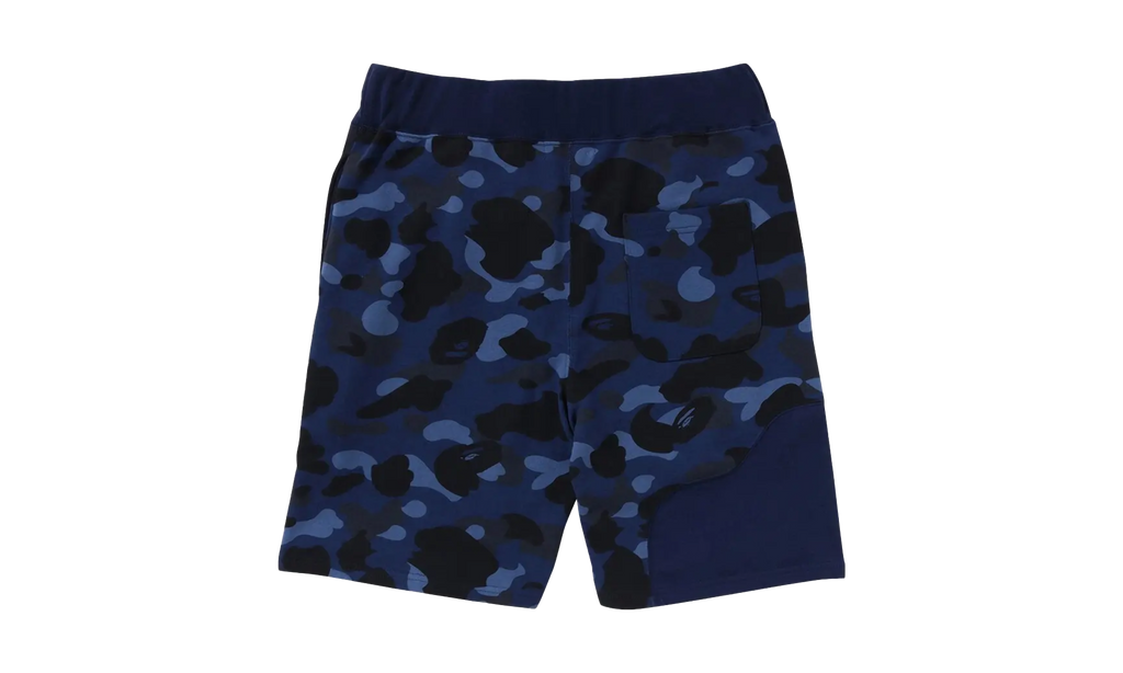 BAPE Color Camo Cutting Sweat Shorts Navy