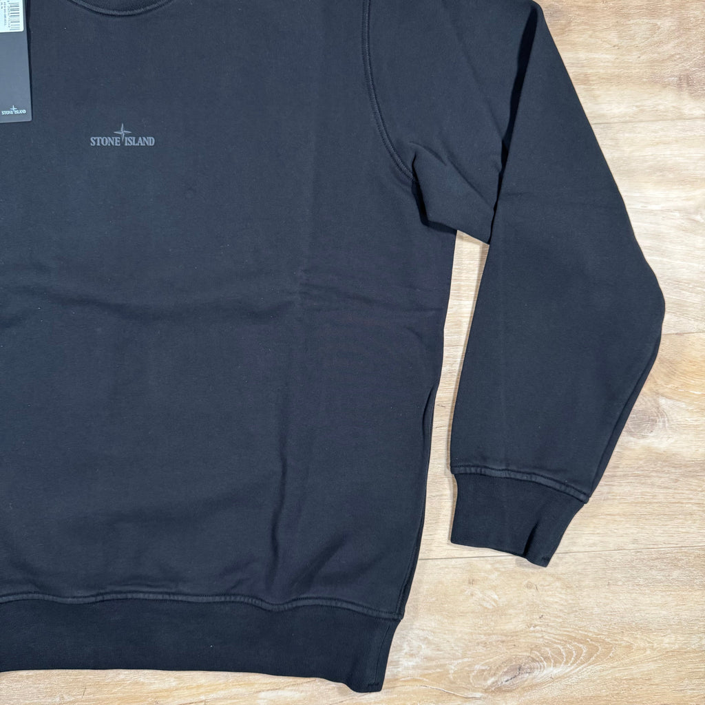 Stone Island Reverse Compass Logo Sweatshirt in Black Ironleague