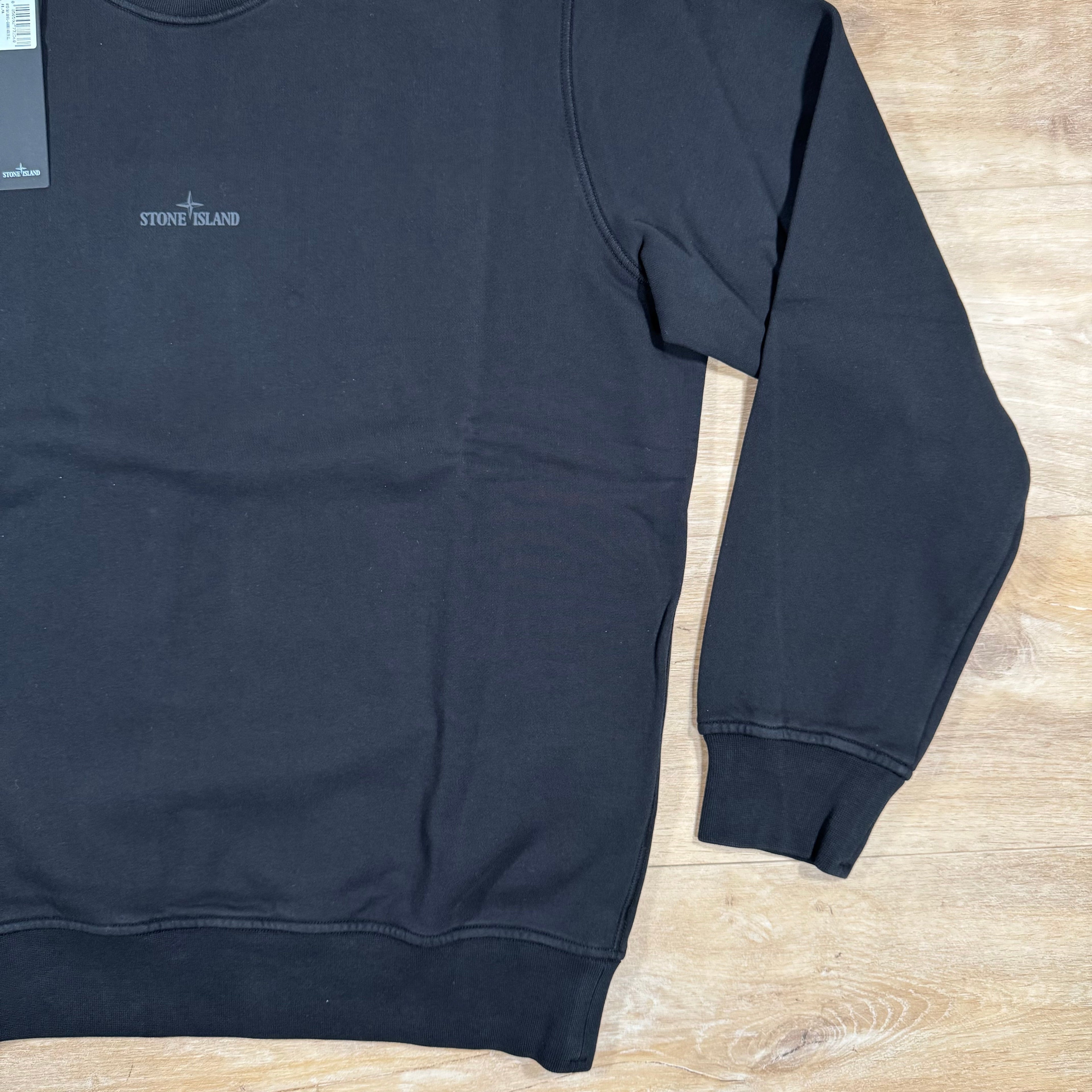 Stone Island Reverse Compass Logo Sweatshirt in Black Ironleague