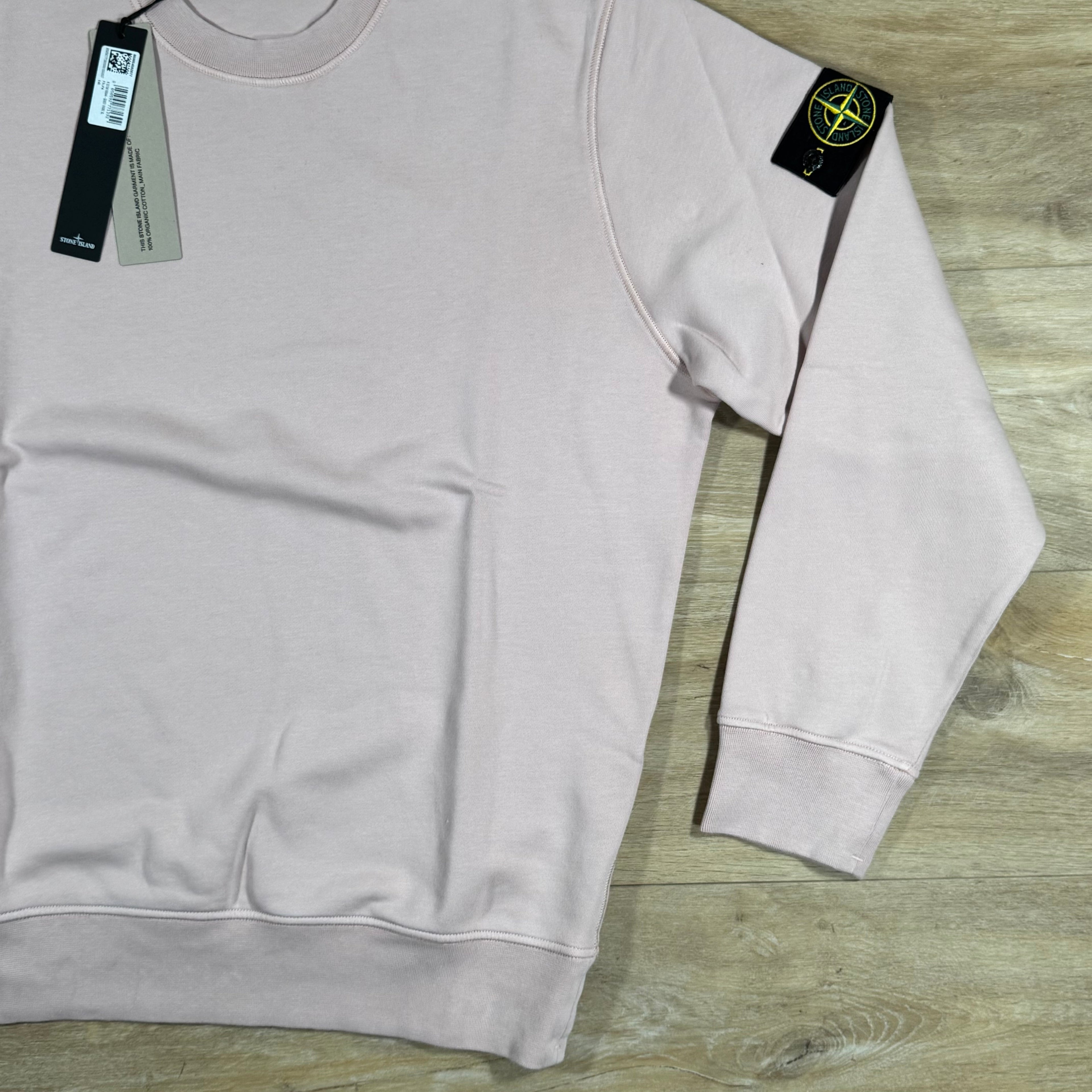 Stone Island Organic Cotton Fleece Sweatshirt in Antique Rose Ironleague