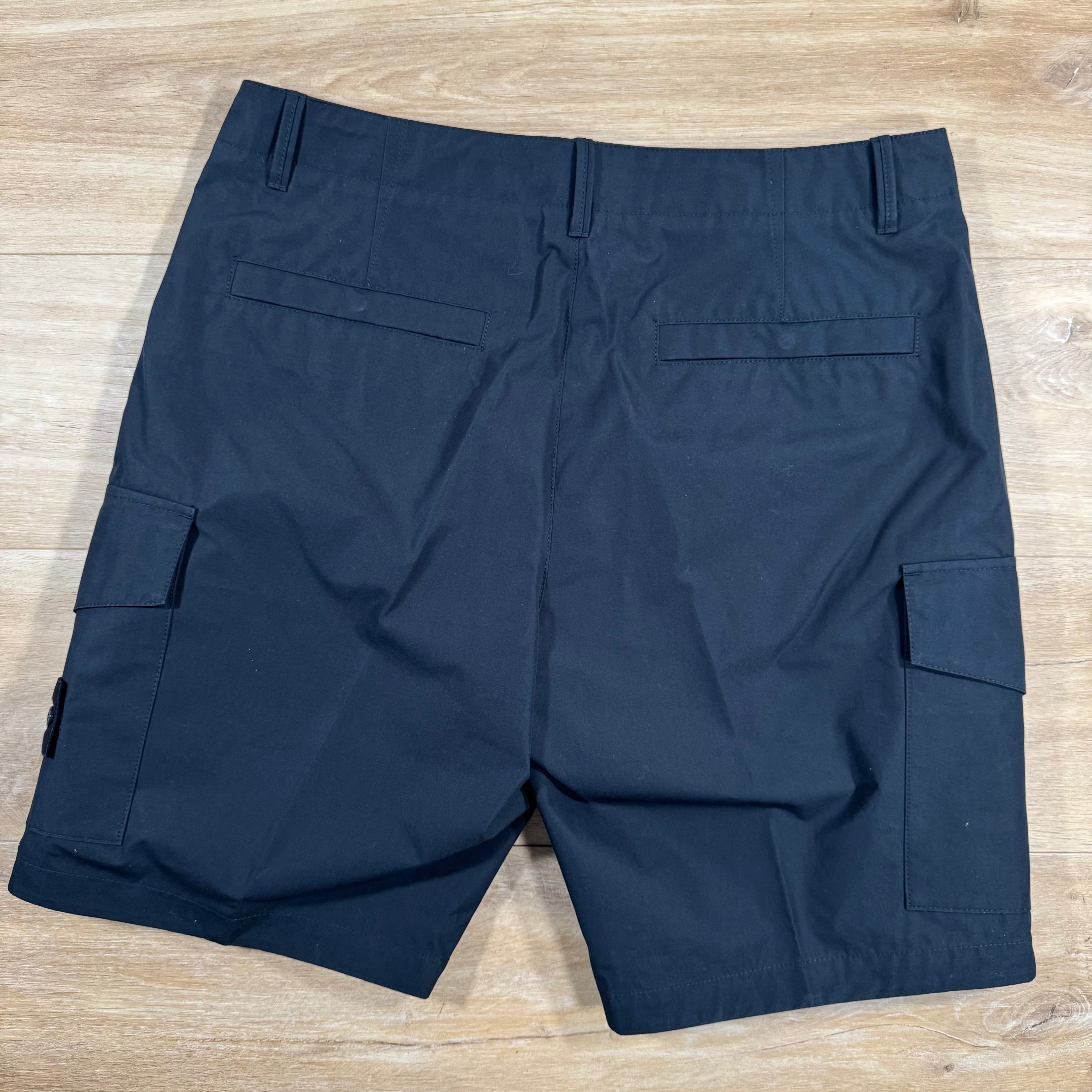 Stone Island Weatherproof Ghost Cargo Bermuda Shorts in Navy Ironleague