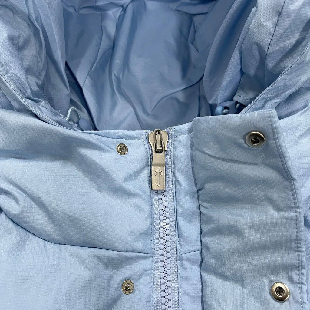 Trapstar Decoded Hooded Puffer 2.0 Jacket - Ice Blue Ironleague