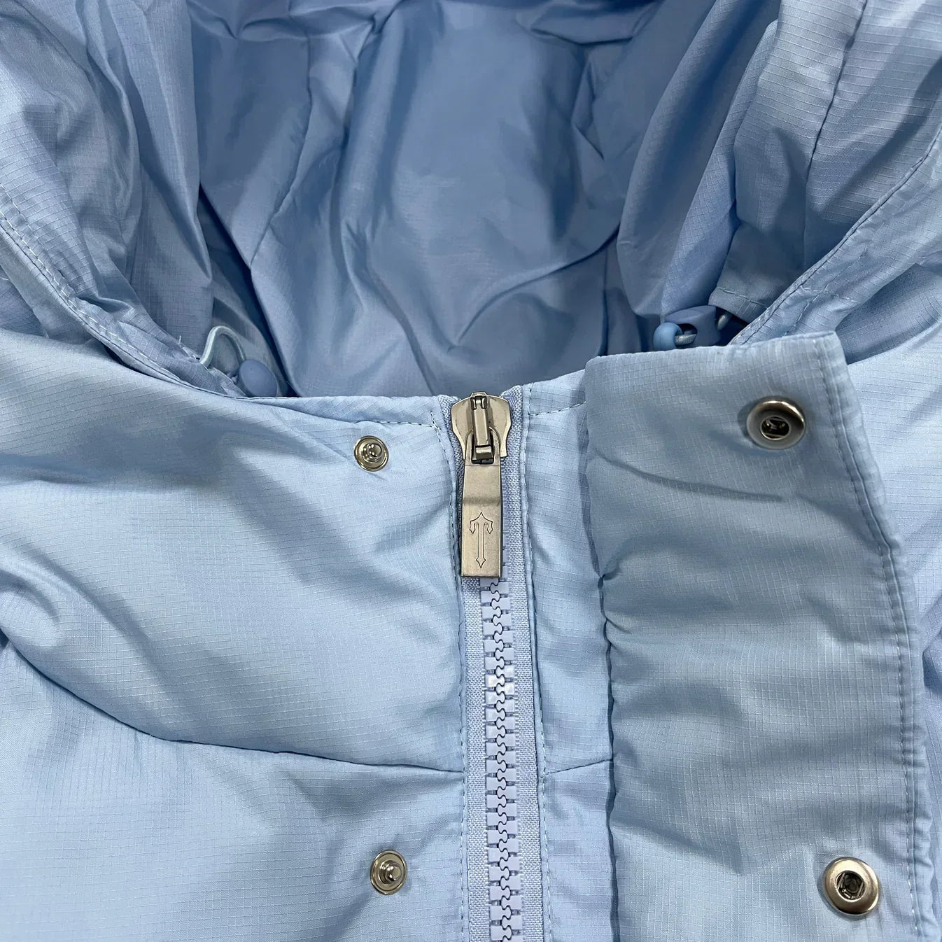 Trapstar Decoded Hooded Puffer 2.0 Jacket - Ice Blue Ironleague