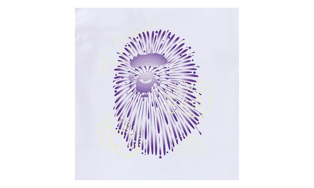 BAPE Firework Ape Head I Tee White 1L72 110 024 WHT
