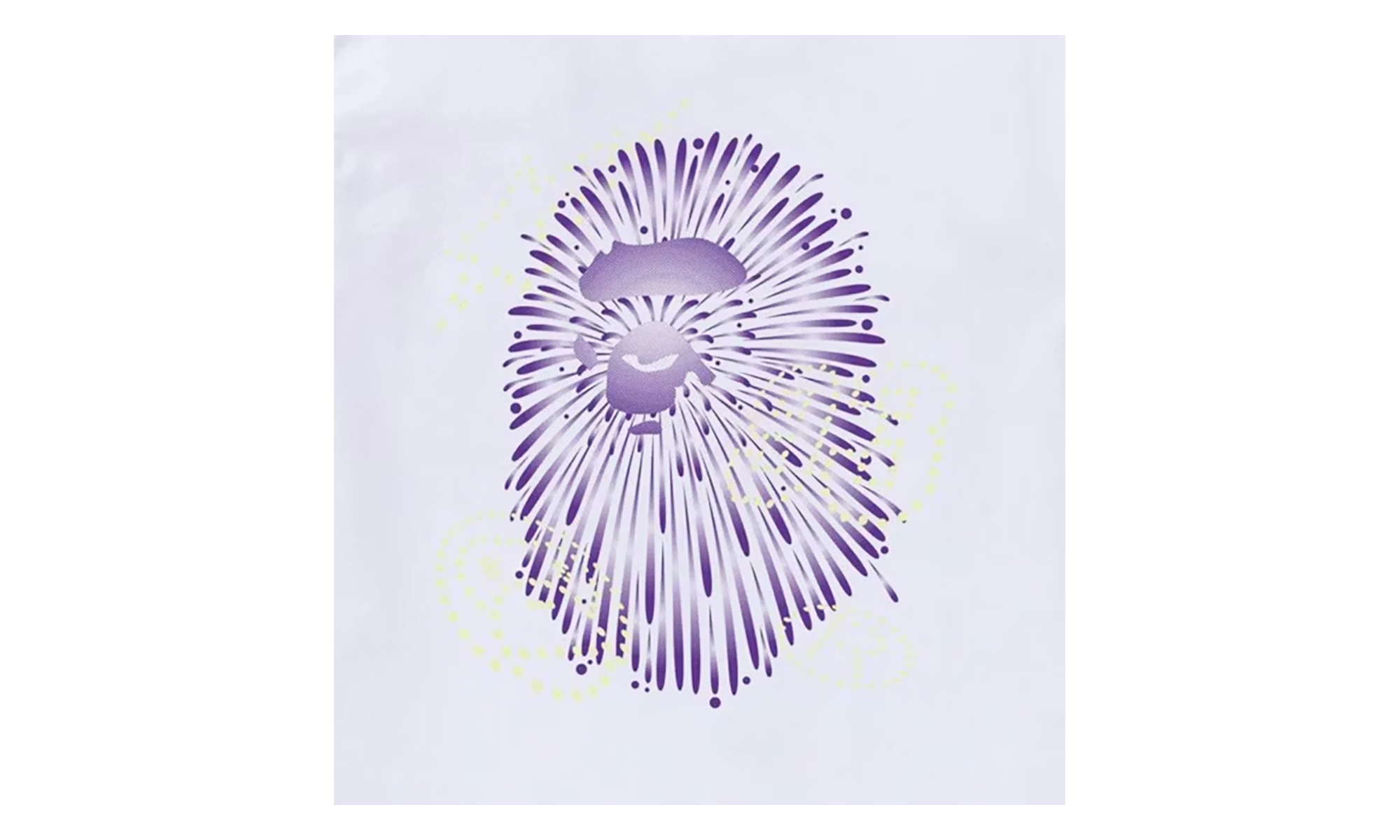 BAPE Firework Ape Head I Tee White 1L72 110 024 WHT