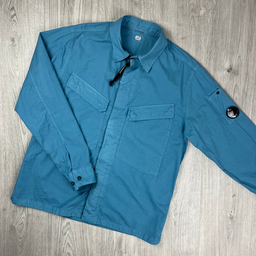 CP Company Zip Overshirt - Aegean Blue Ironleague