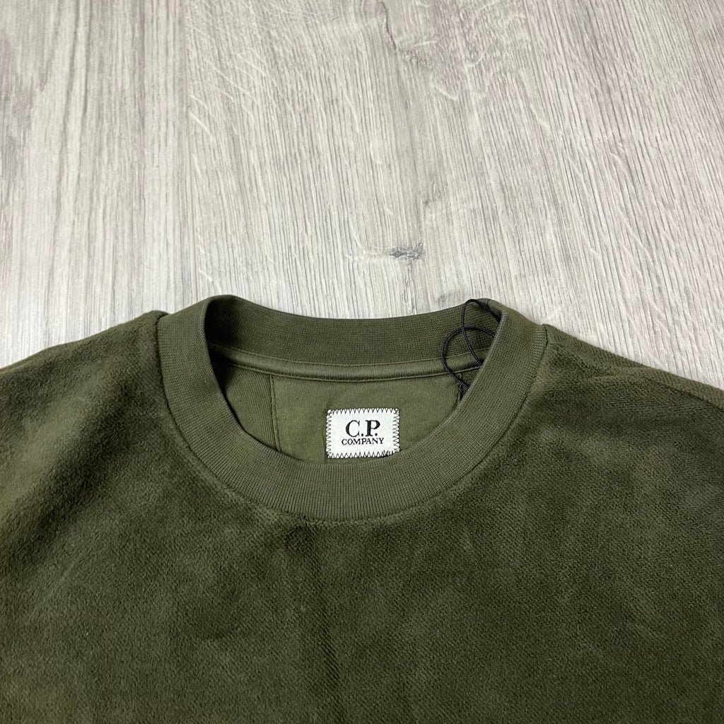 CP Company Raised Fleece Sweatshirt - Ivy Green Ironleague