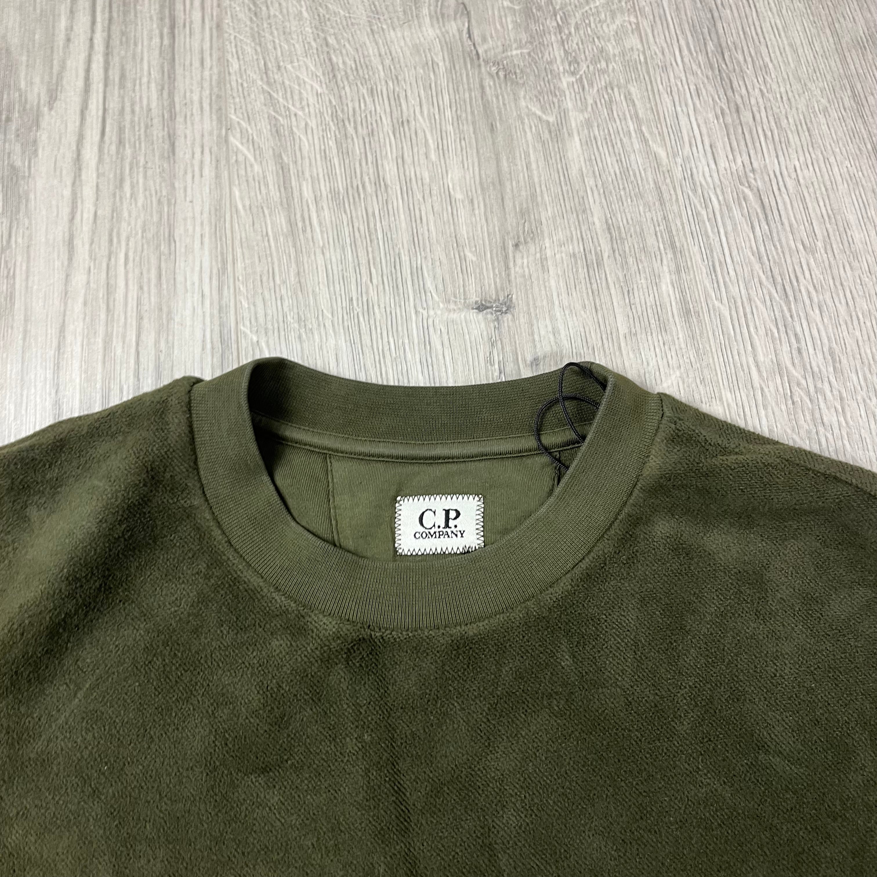 CP Company Raised Fleece Sweatshirt - Ivy Green Ironleague