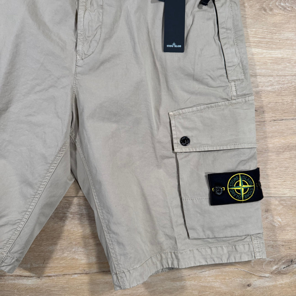 Stone Island Supima Twill Stretch-TC Cargo Bermuda Shorts in Desert Ironleague