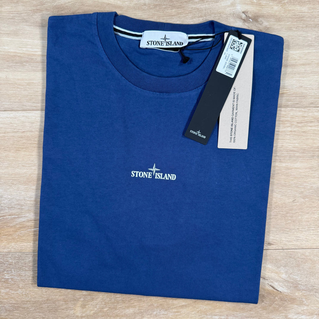Stone Island Organic Cotton Compass Camo T-Shirt in Marine Blue Ironleague