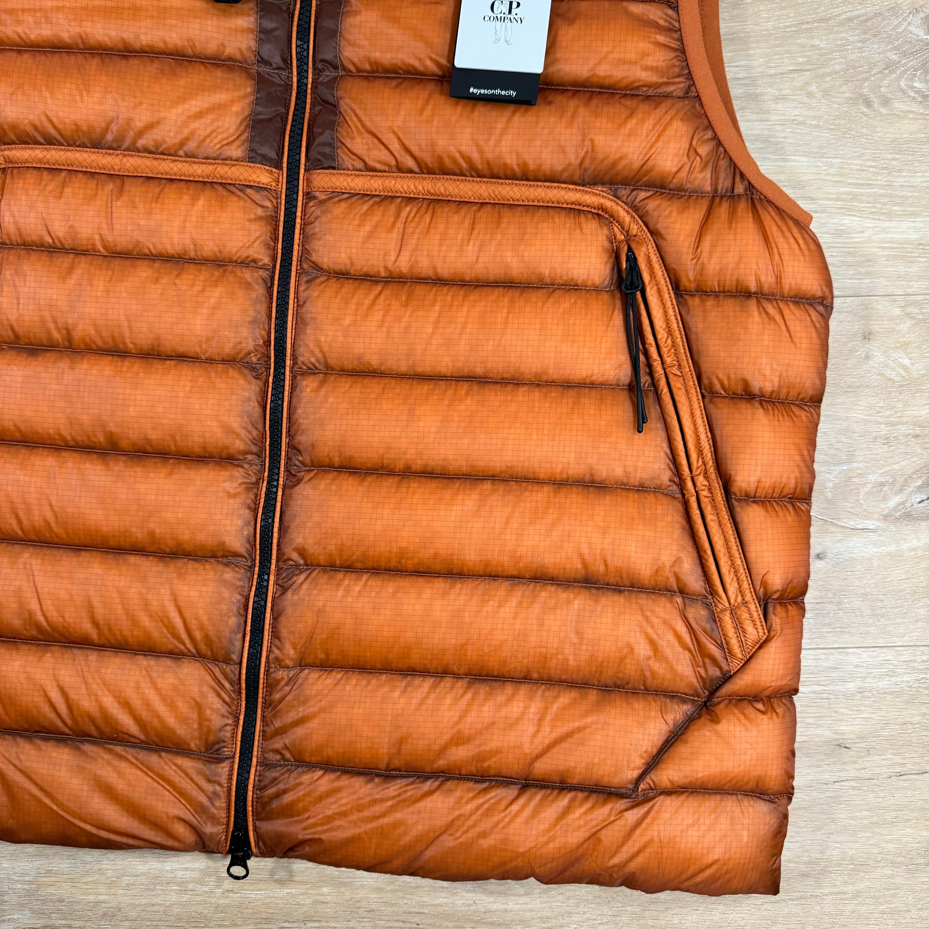 CP Company DD Shell Goggle Down Vest in Bombay Brown Ironleague