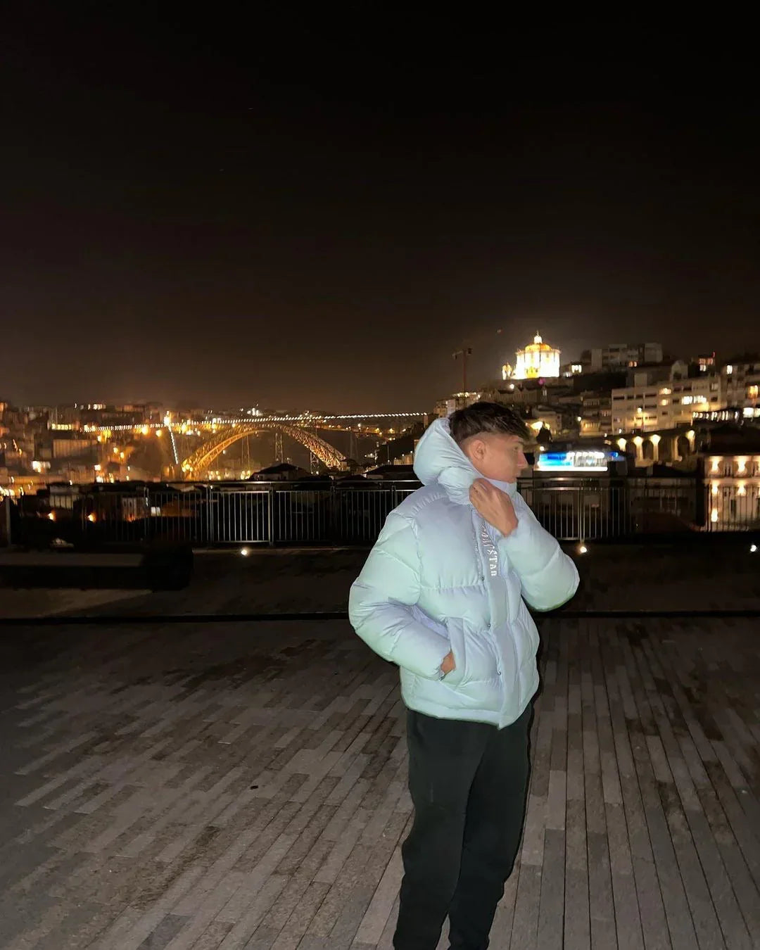 Trapstar Decoded Hooded Puffer 2.0 Jacket - Ice Blue Ironleague