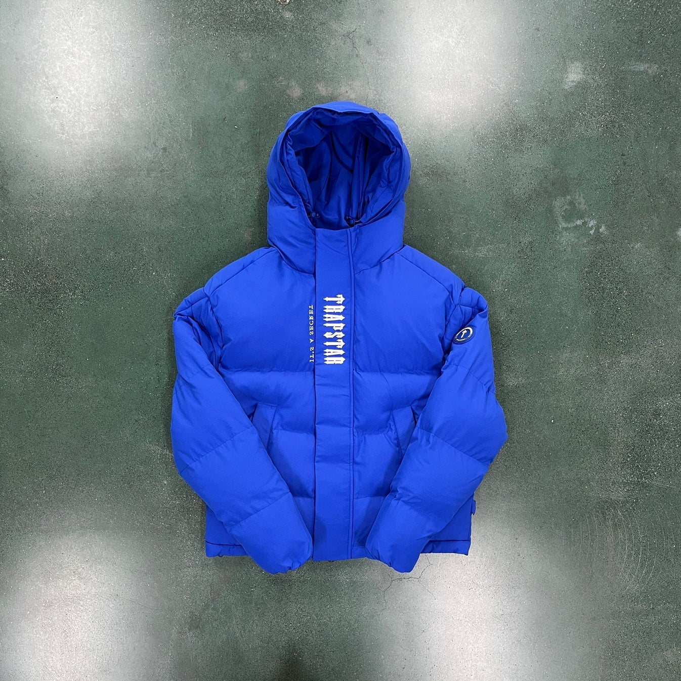Trapstar Decoded 2022 Hooded Puffer Jacket - Blue Ironleague
