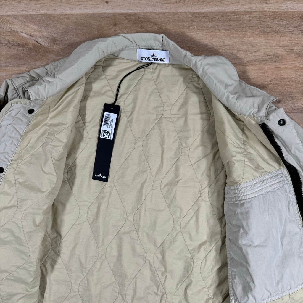 Stone Island 50 Fili Nylon Overshirt in Plaster Ironleague