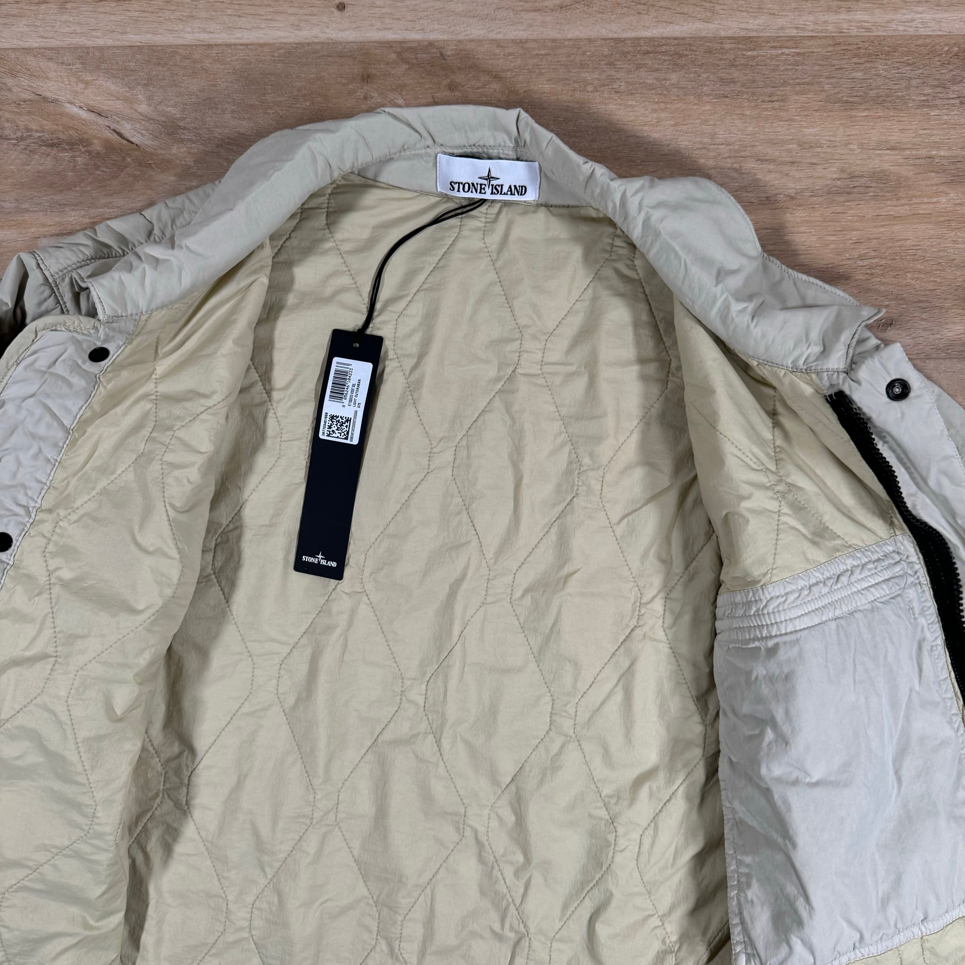 Stone Island 50 Fili Nylon Overshirt in Plaster Ironleague