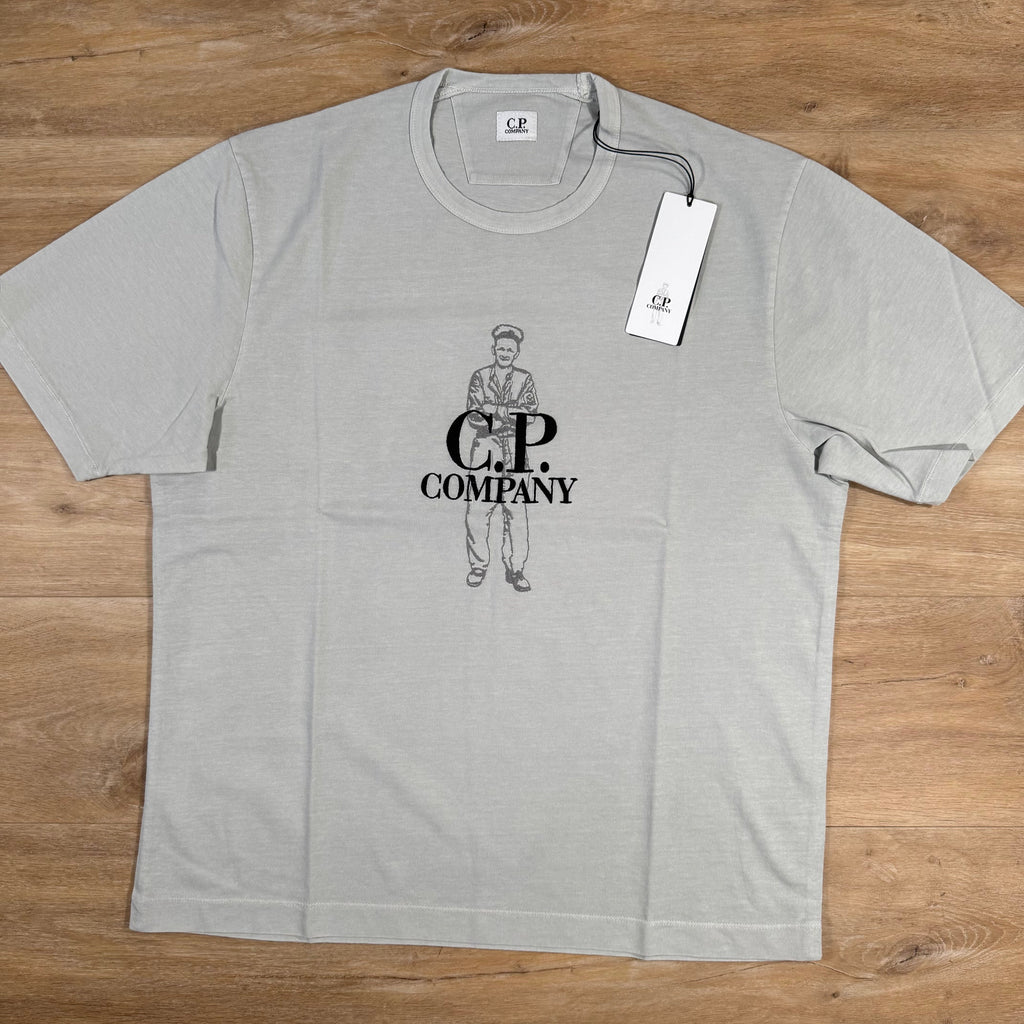 CP Company 1020 British Sailor T-Shirt in Blue Fox - Grey Ironleague