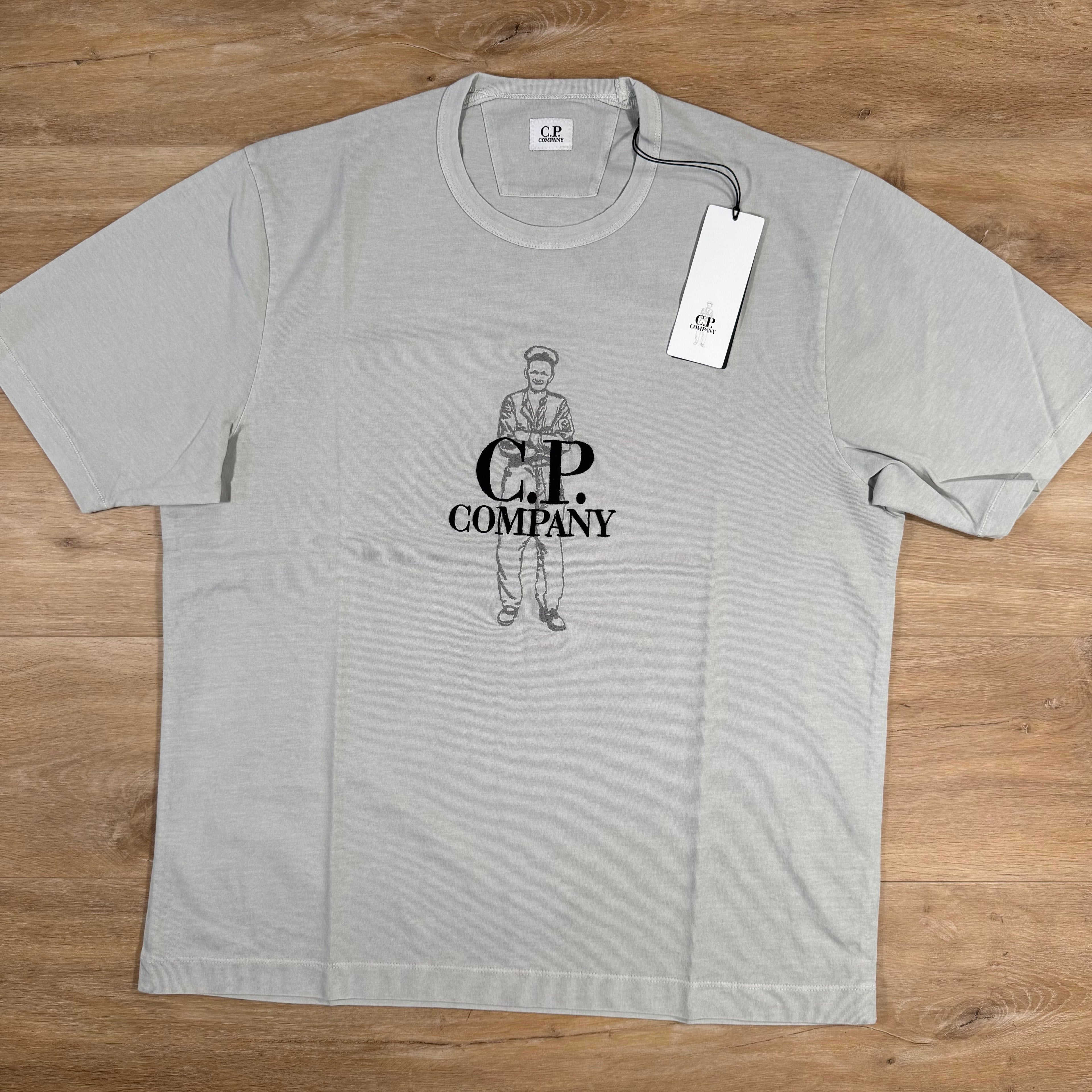 CP Company 1020 British Sailor T-Shirt in Blue Fox - Grey Ironleague