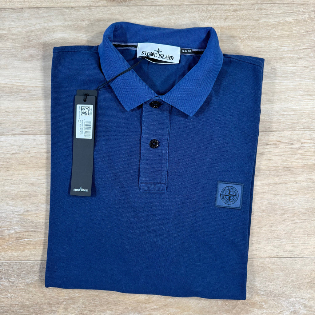 Stone Island Organic Cotton Overdye Polo Shirt in Marine Blue Ironleague