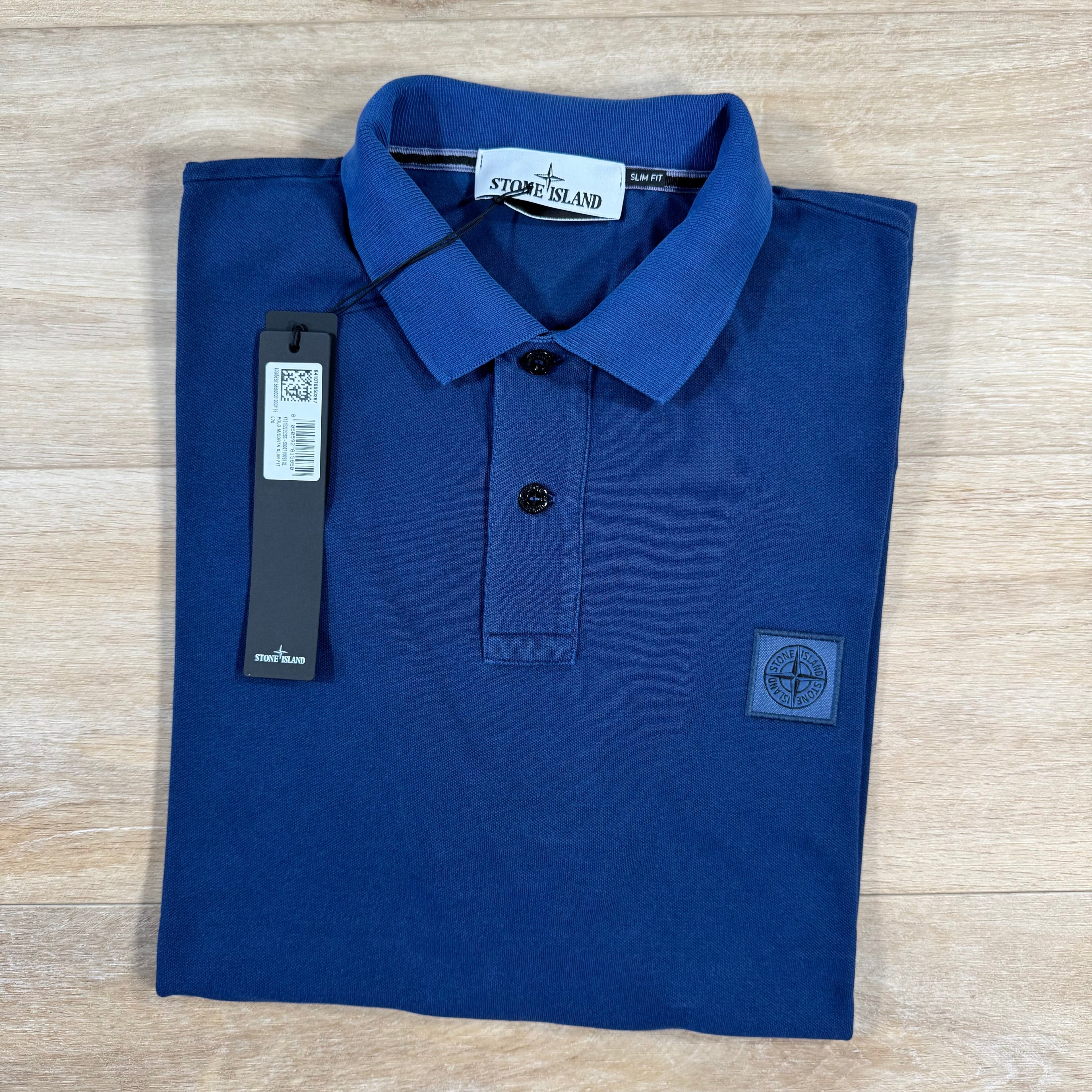 Stone Island Organic Cotton Overdye Polo Shirt in Marine Blue Ironleague