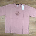 CP Company 20/1 Jersey Boxy Logo T-Shirt in Misty Rose - Pink Ironleague
