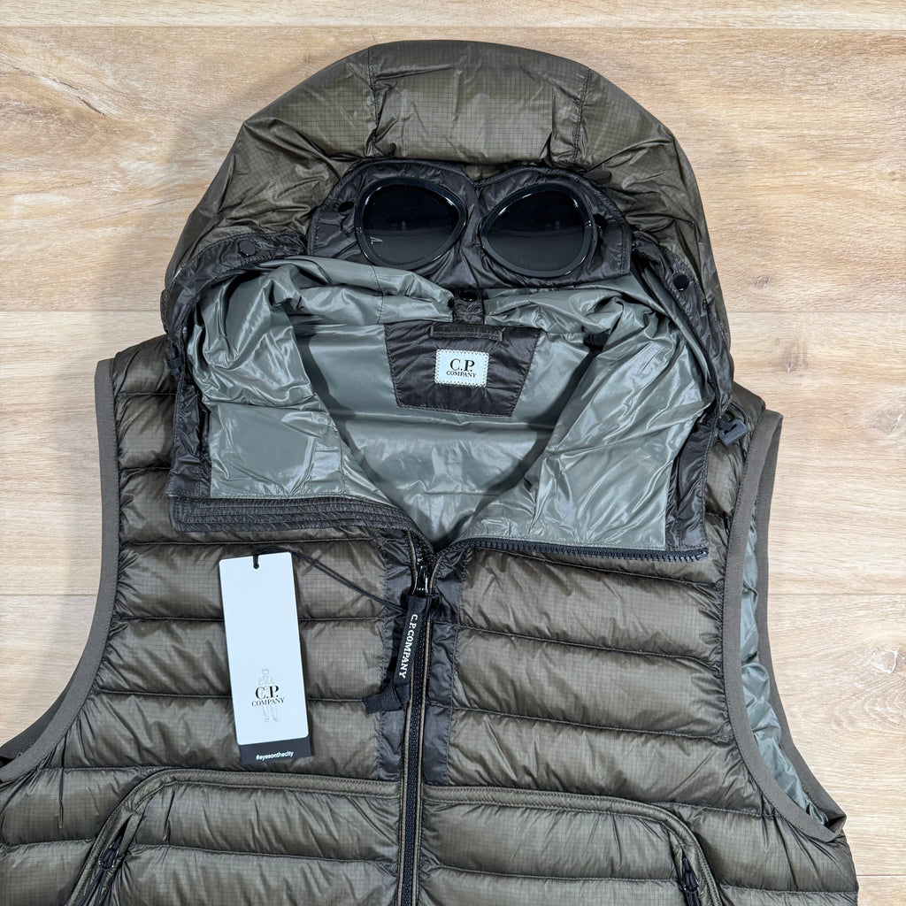 CP Company DD Shell Goggle Down Vest in Grape Leaf Ironleague