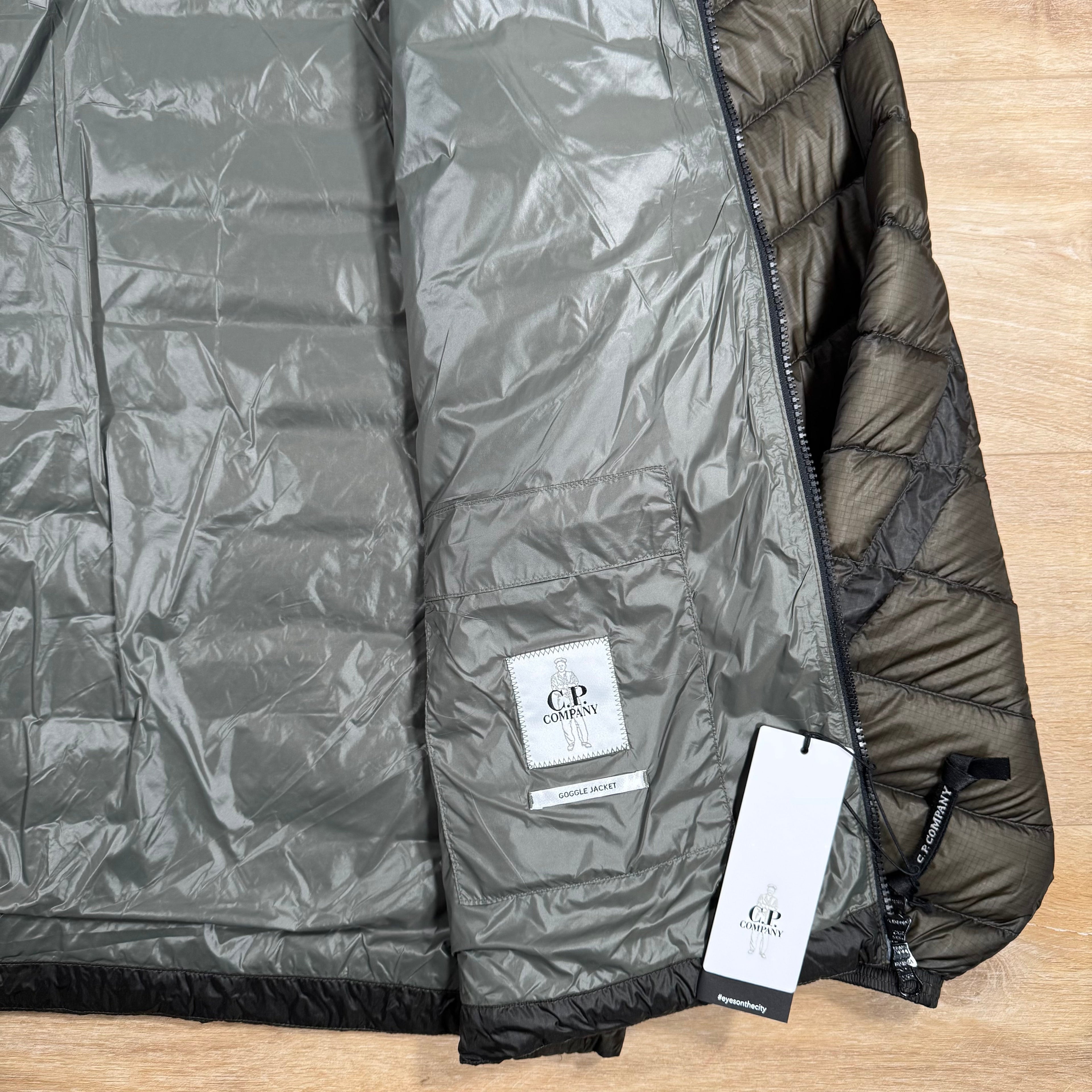 CP Company DD Shell Goggle Down Jacket in Grape Leaf Ironleague