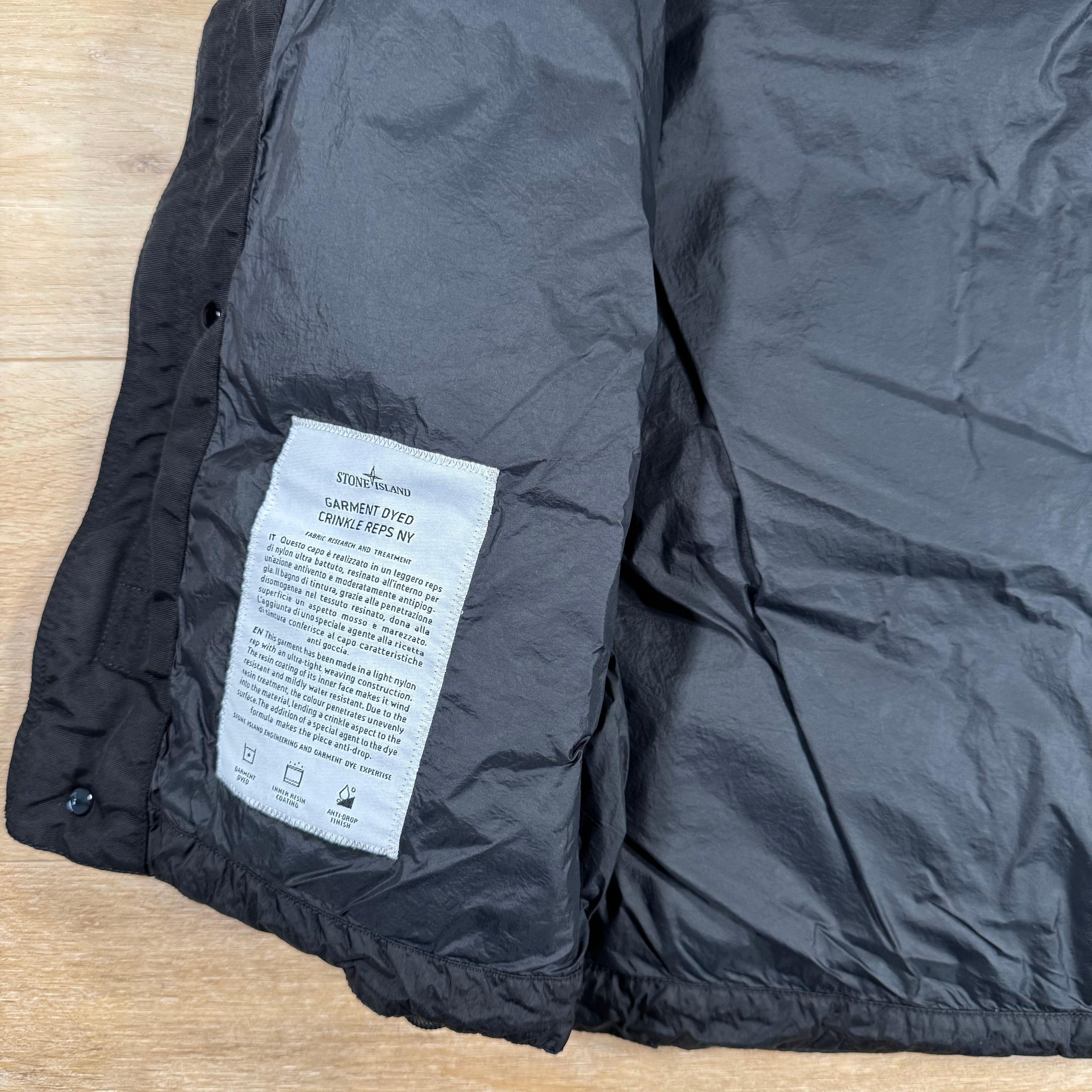 Stone Island Crinkle Reps NY Nylon Down Vest in Black Ironleague