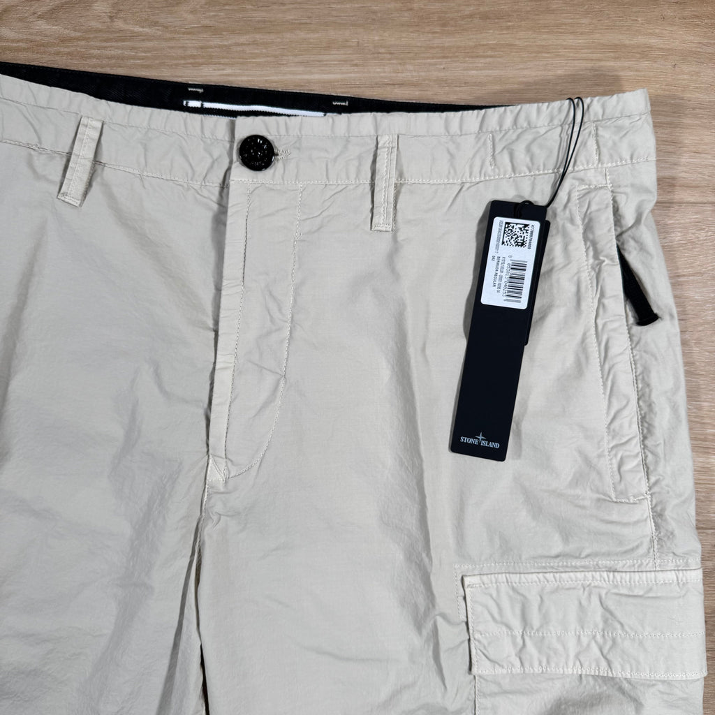 Stone Island Stretch Tela Cargo Bermuda Shorts in Sand Ironleague