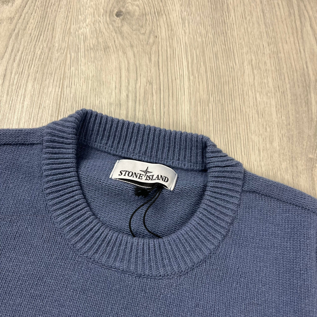 Stone Island Knit Sweatshirt - Mid Blue Ironleague