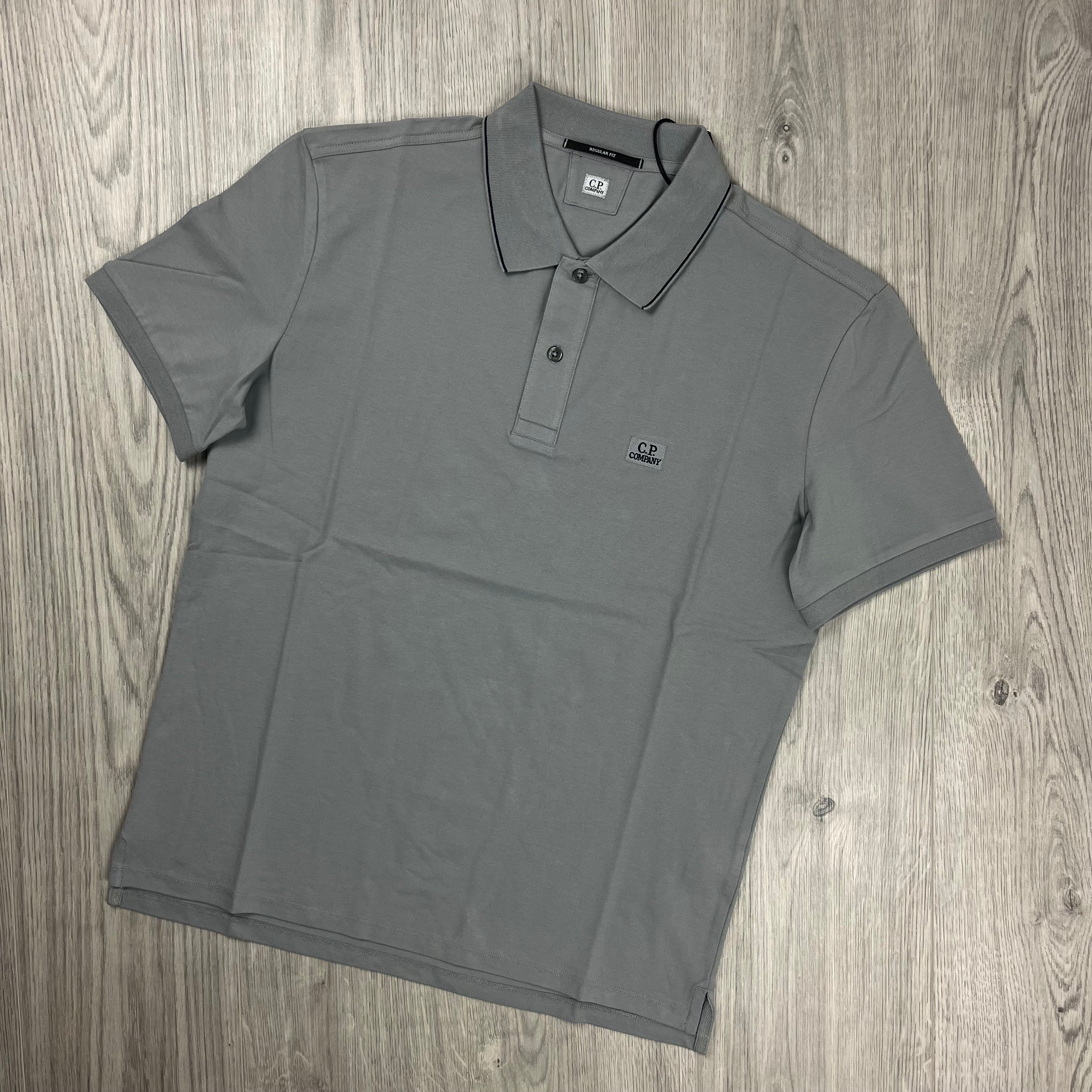 CP Company Piquet Polo Shirt - Drizzle Ironleague
