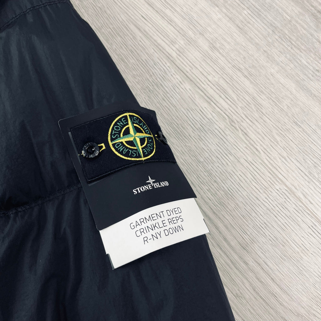 Stone Island Crinkle Reps Down Jacket - Black Ironleague