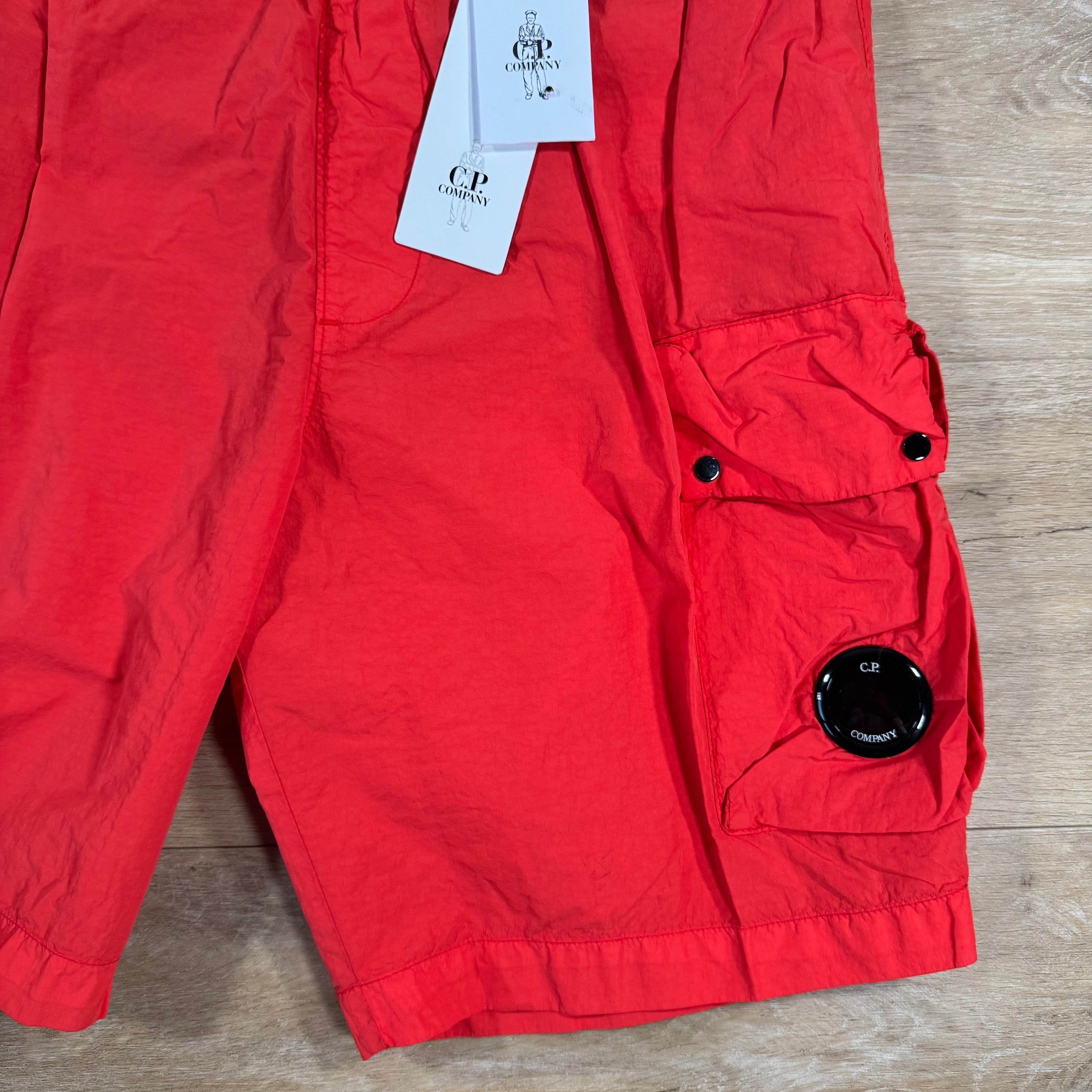 CP Company Flatt Nylon Cargo Lens Swim Shorts in Poinciana - Orange Ironleague