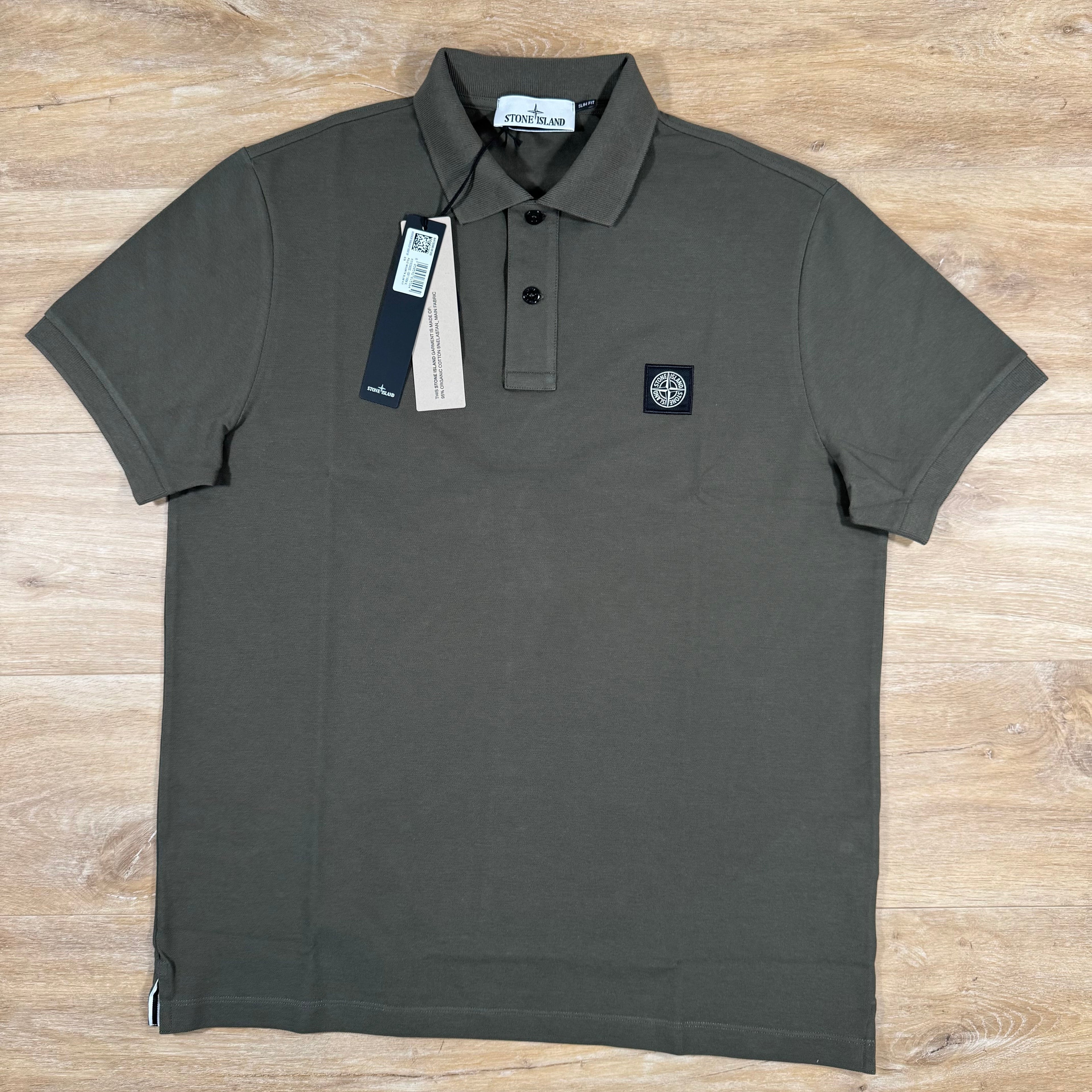Stone Island Organic Cotton Pique Polo Shirt in Military Green Ironleague