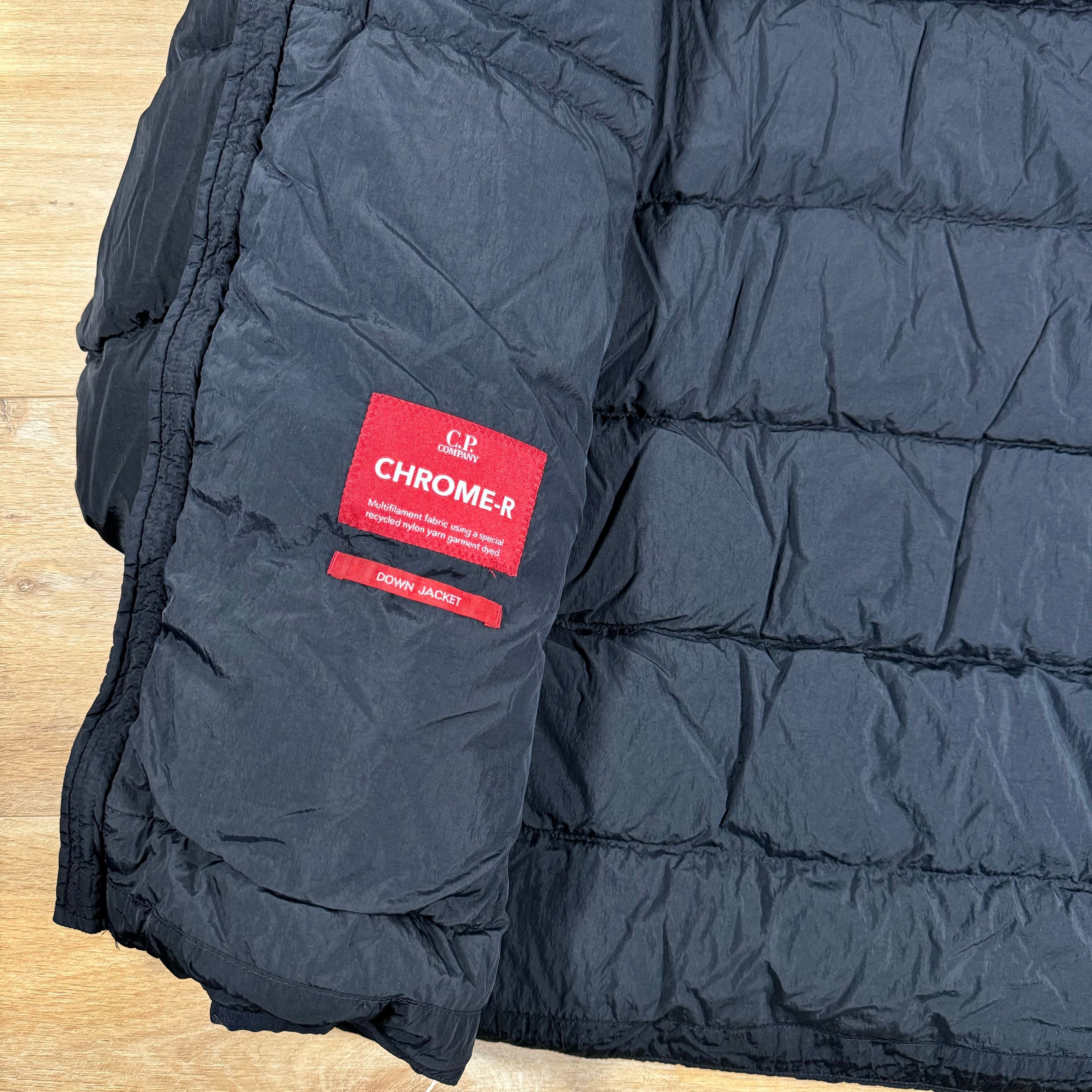 CP Company Chrome-R Goggle Down Jacket in Navy Ironleague