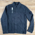Stone Island Diagonal Linen Ghost Overshirt in Navy Ironleague