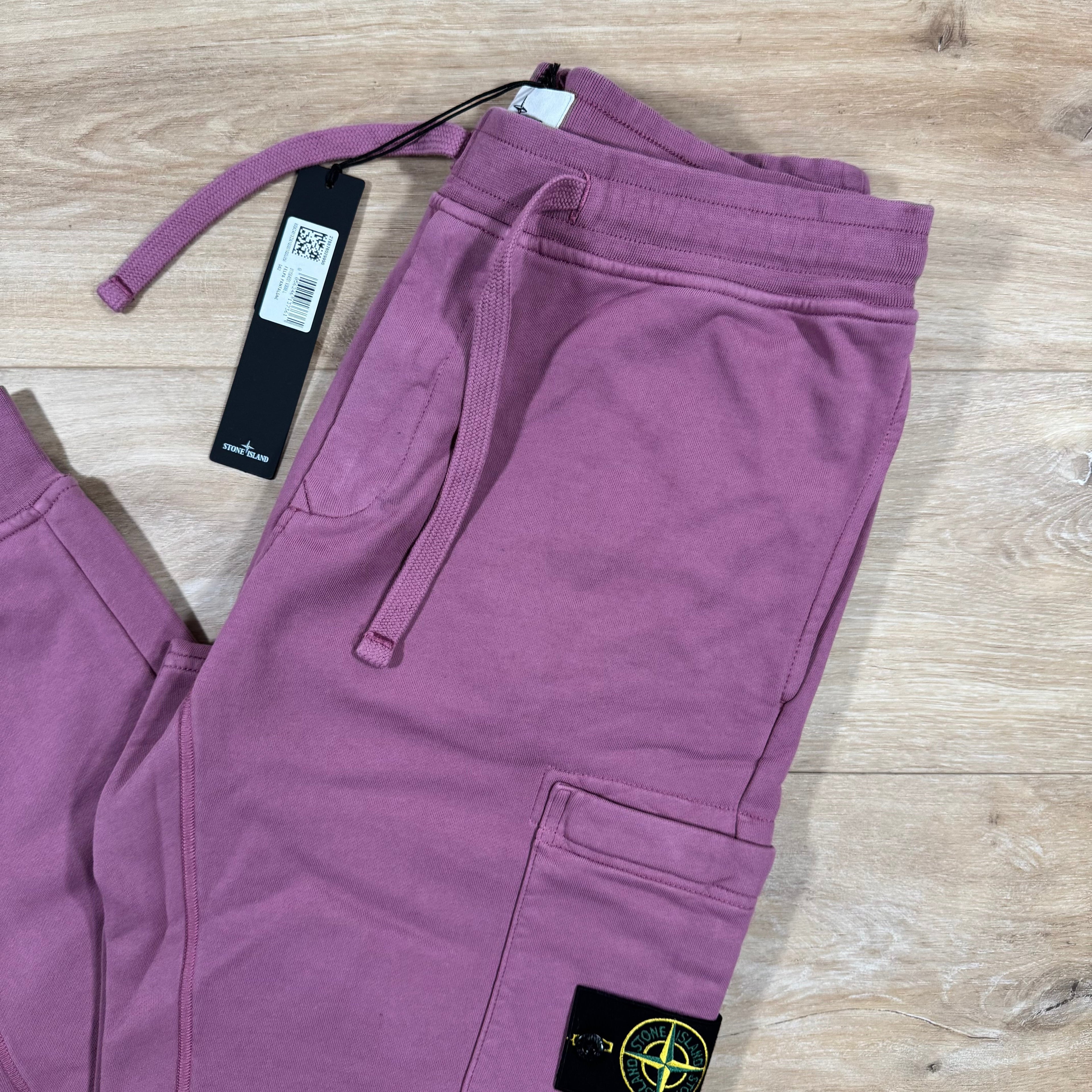 Stone Island Slim Fit Cargo Sweatpants in Onion Rose Ironleague