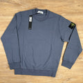 Stone Island Garment Dyed Crewneck Sweatshirt in Mid Blue Ironleague