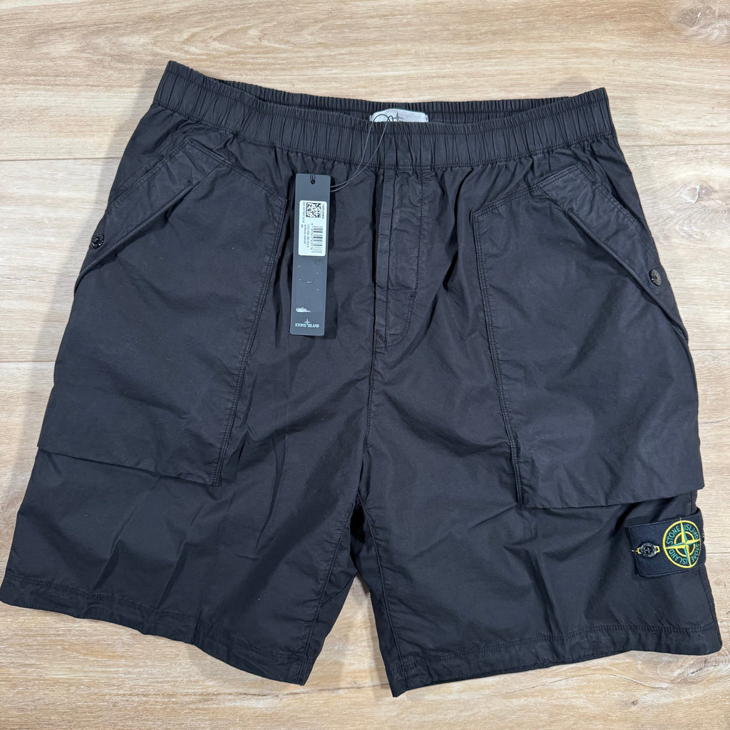 Stone Island Stretch Tela Bermuda Shorts in Black Ironleague