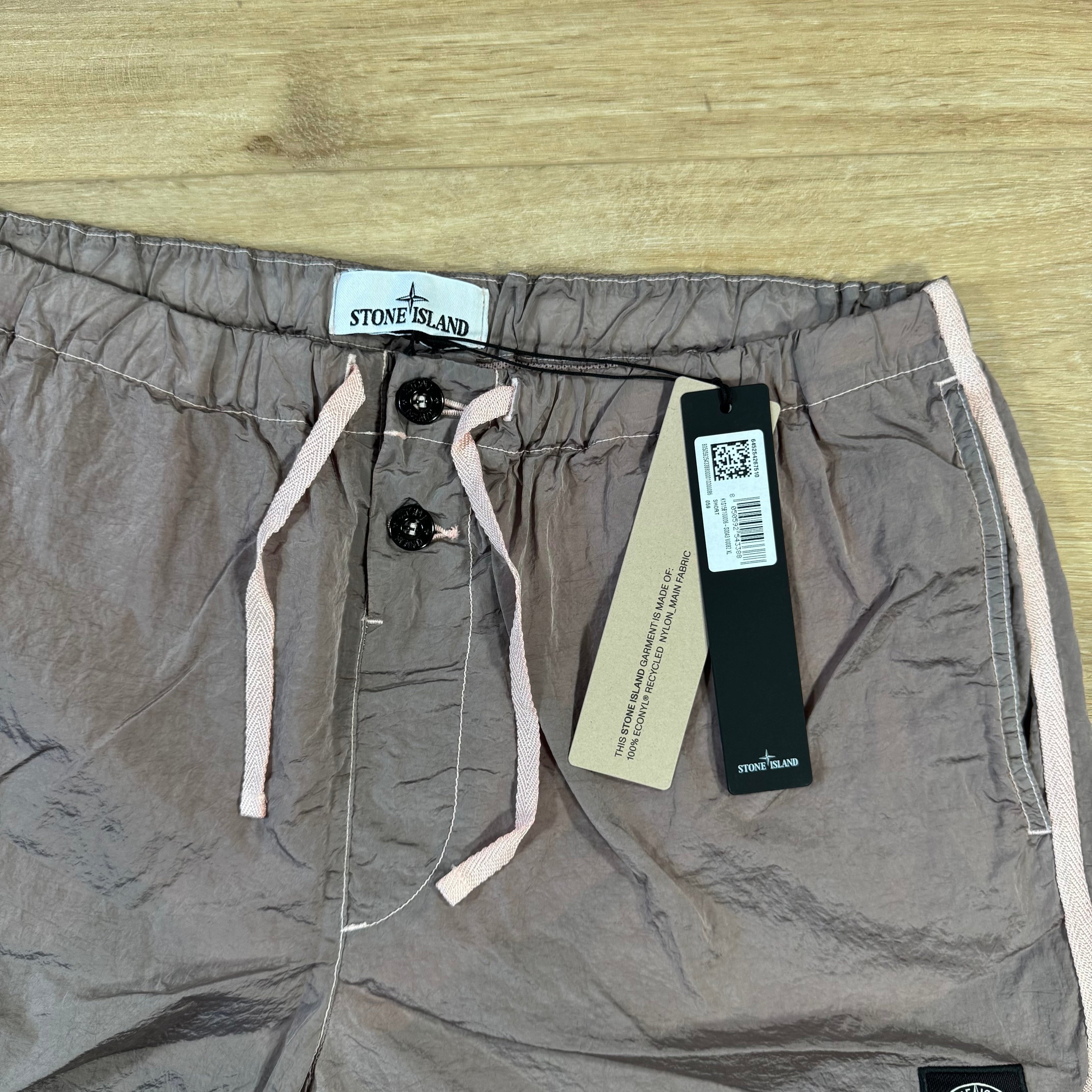 Stone Island Nylon Metal Button Swim Shorts in Antique Rose Ironleague