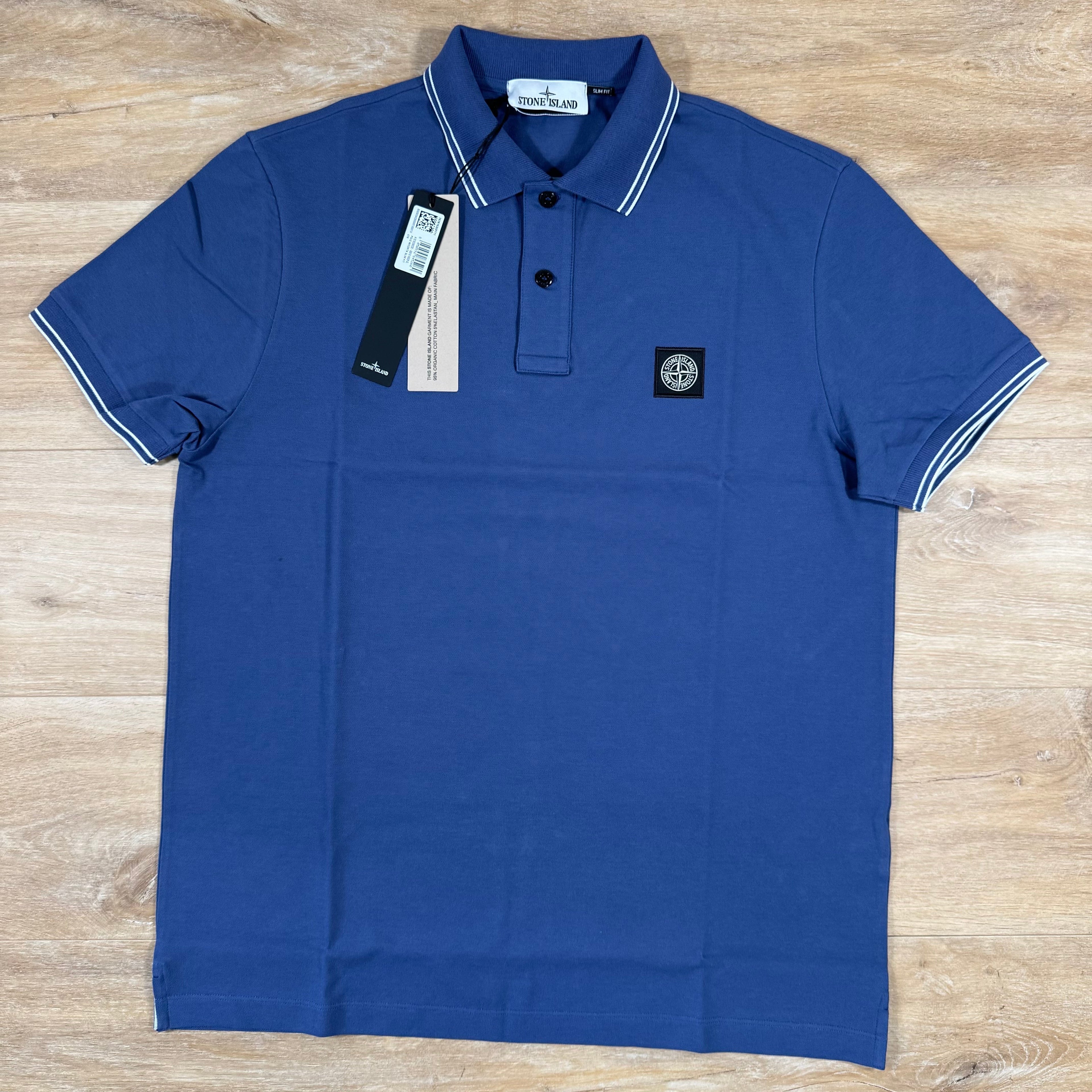 Stone Island Organic Cotton Pique Polo Shirt in Blue Marine Ironleague
